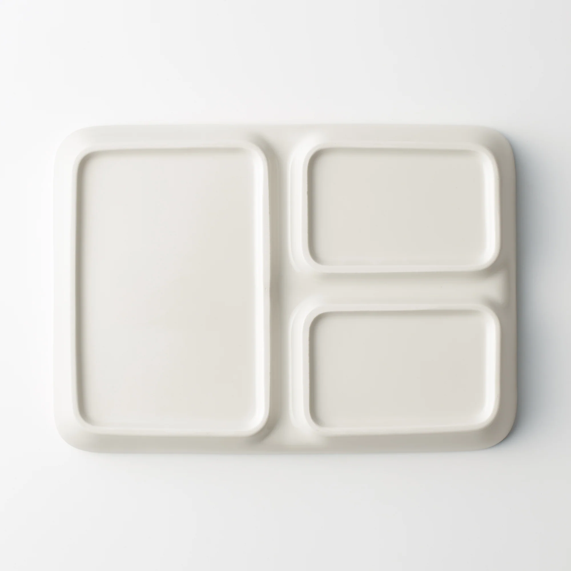 Beige Porcelain Square Plate with Partition - Image 7