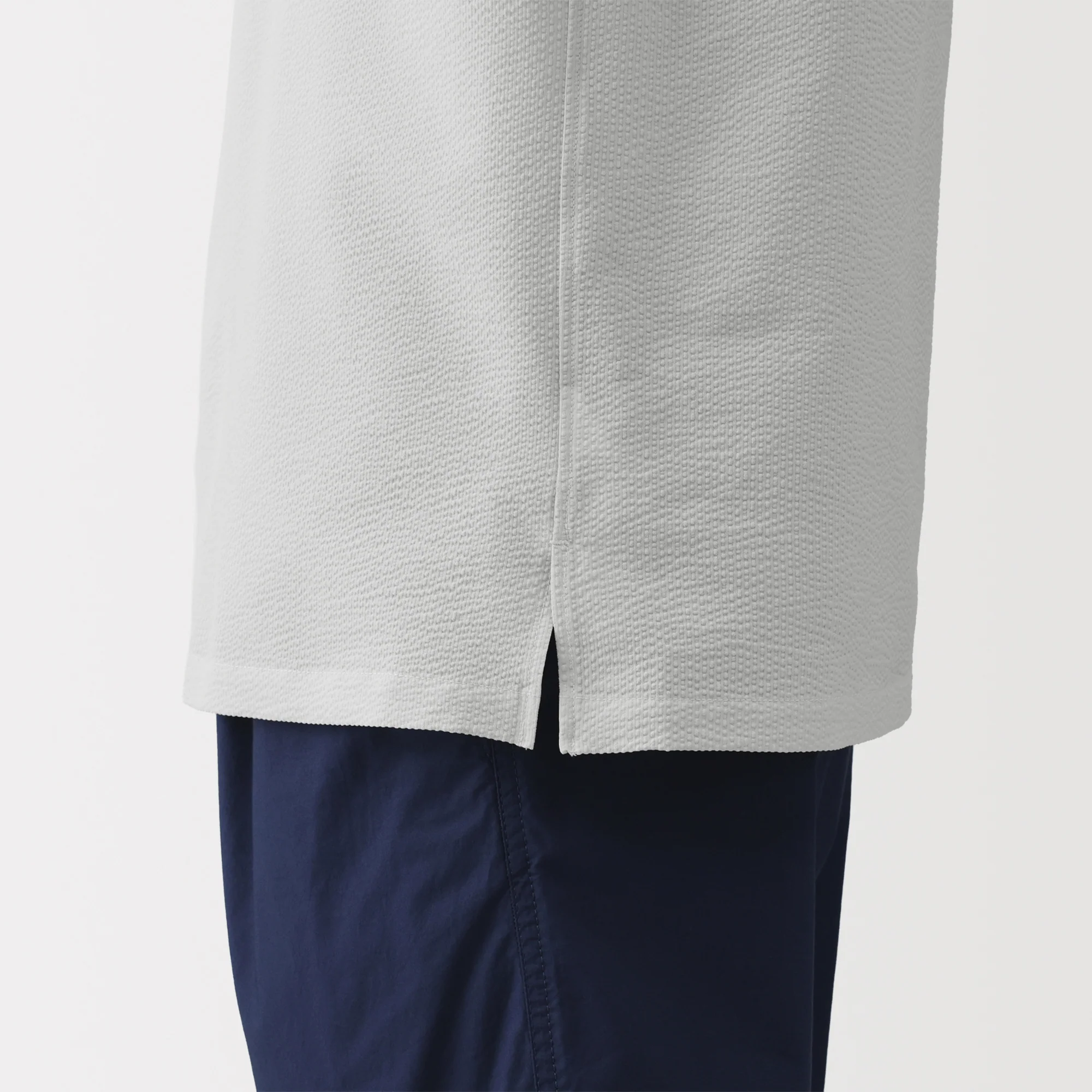 Breathable Seersucker Open Collar Shirt - Image 8