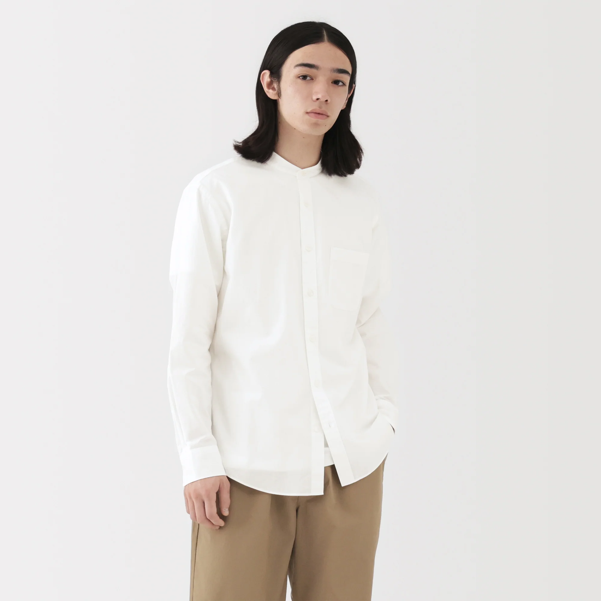 Broadcloth Stand Collar Shirt - Image 3