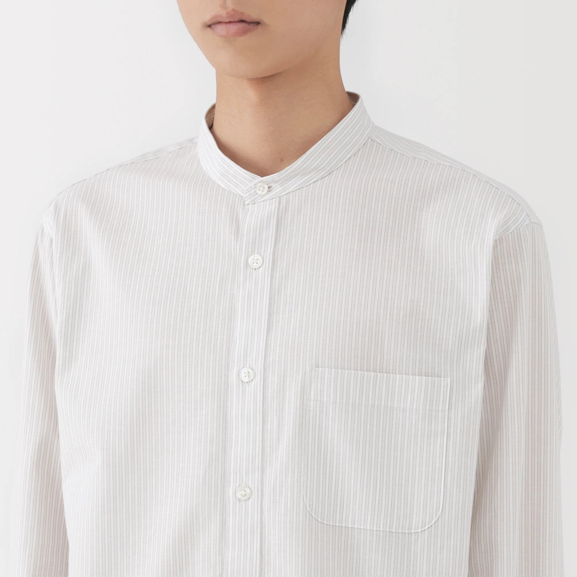 Broadcloth Stand Collar Shirt - Image 34