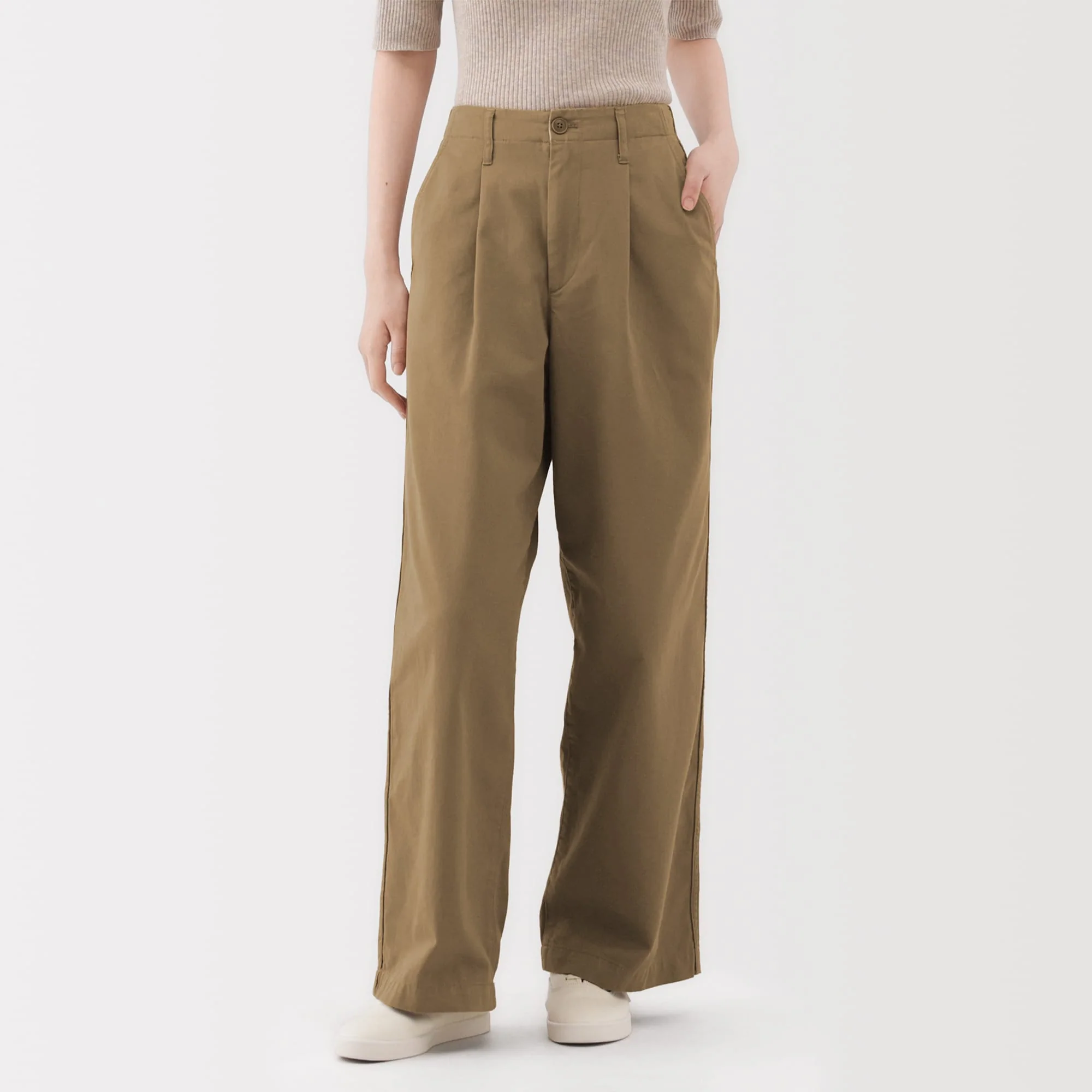Chino Pleated Wide Pants - Image 4