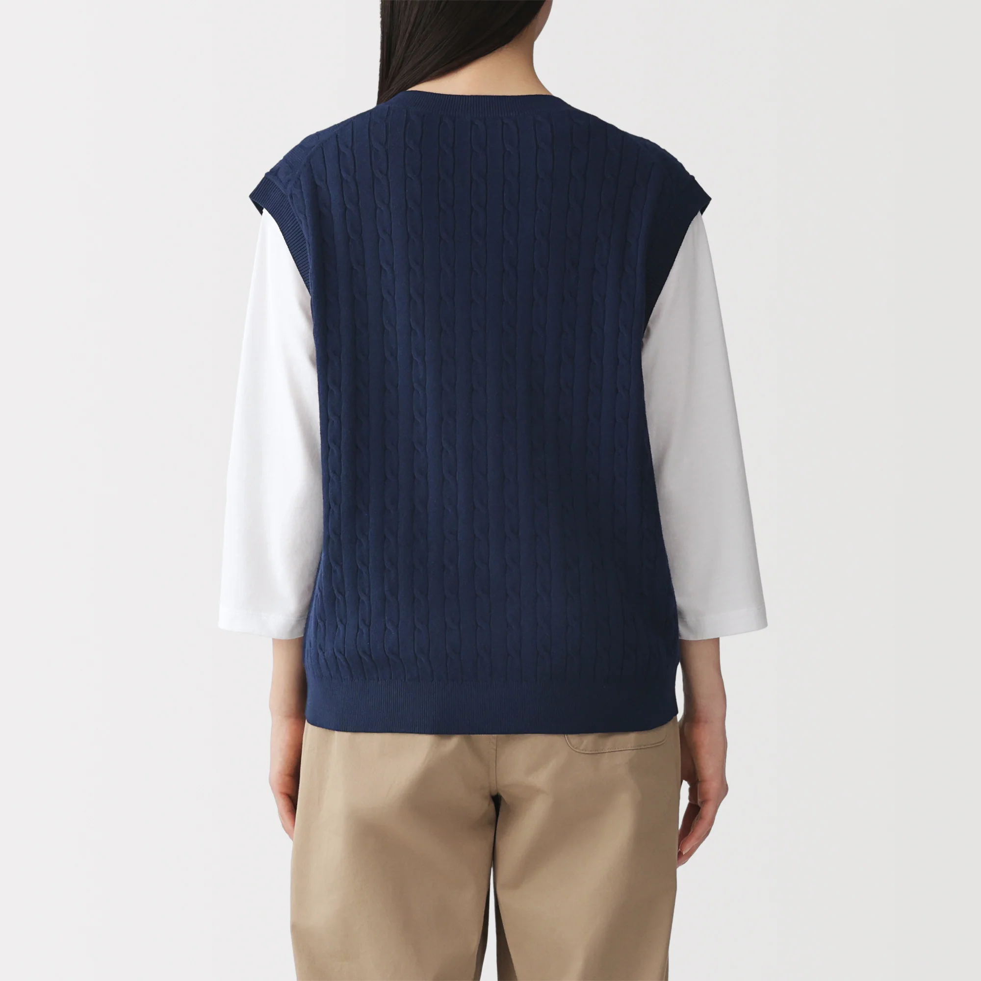 Cotton Blend Cable Vest - Image 6