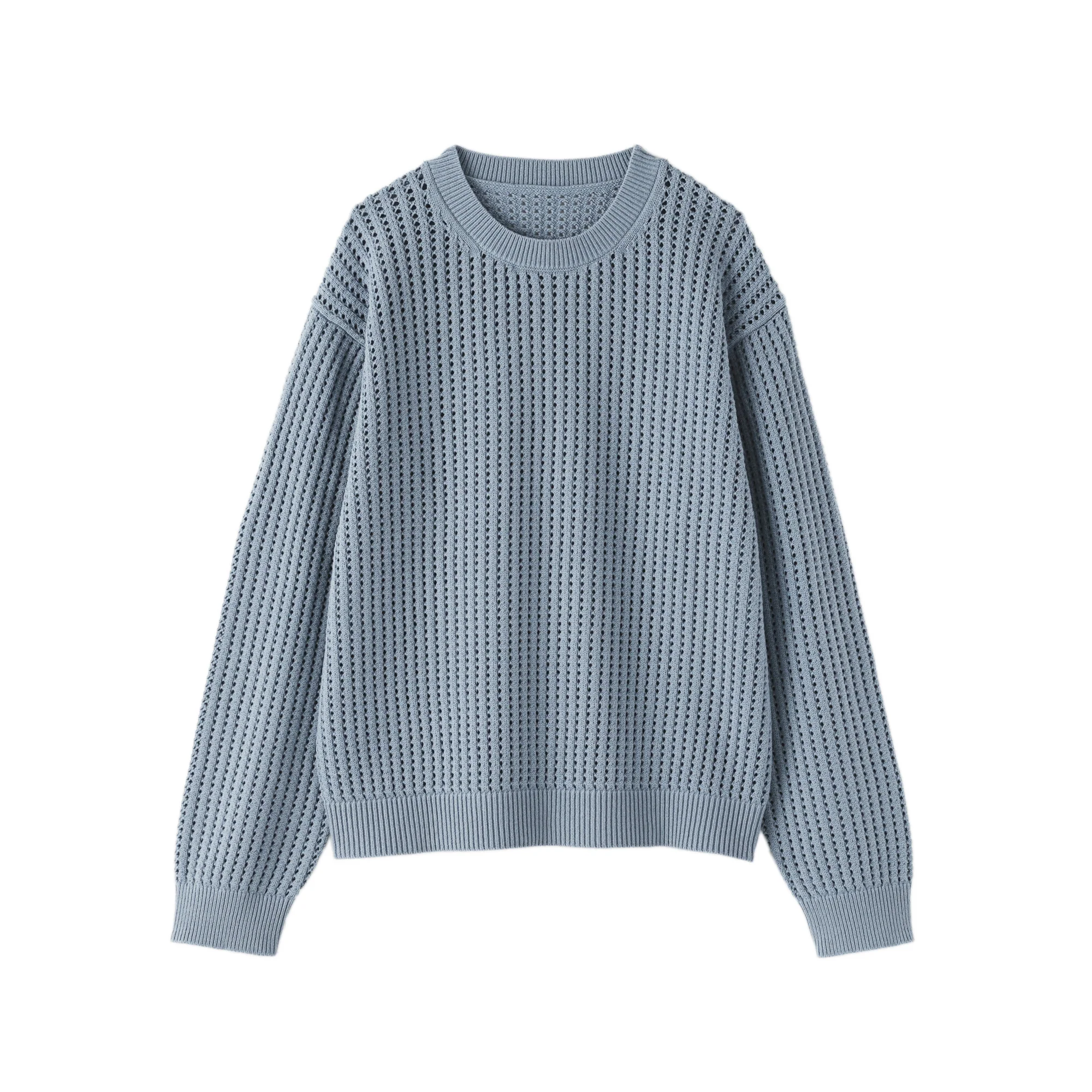Cotton Blend Mesh Sweater - Image 10