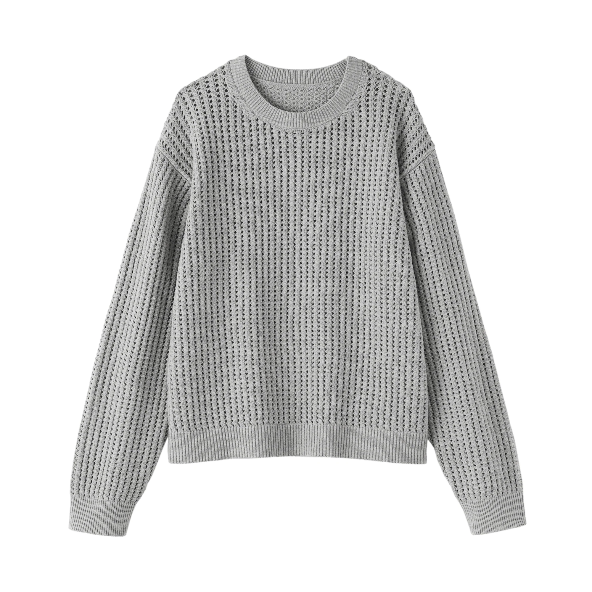 Cotton Blend Mesh Sweater - Image 26