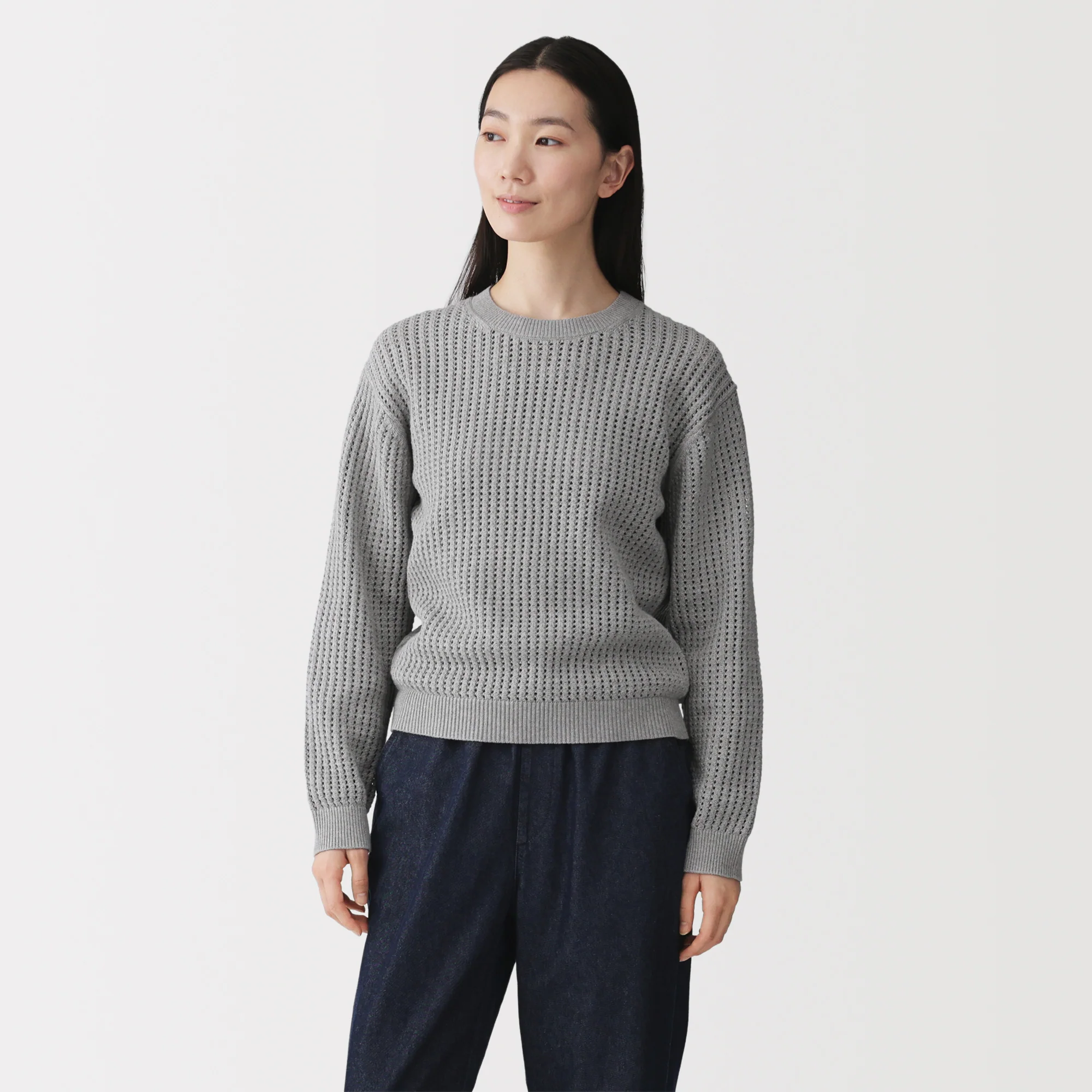 Cotton Blend Mesh Sweater - Image 27