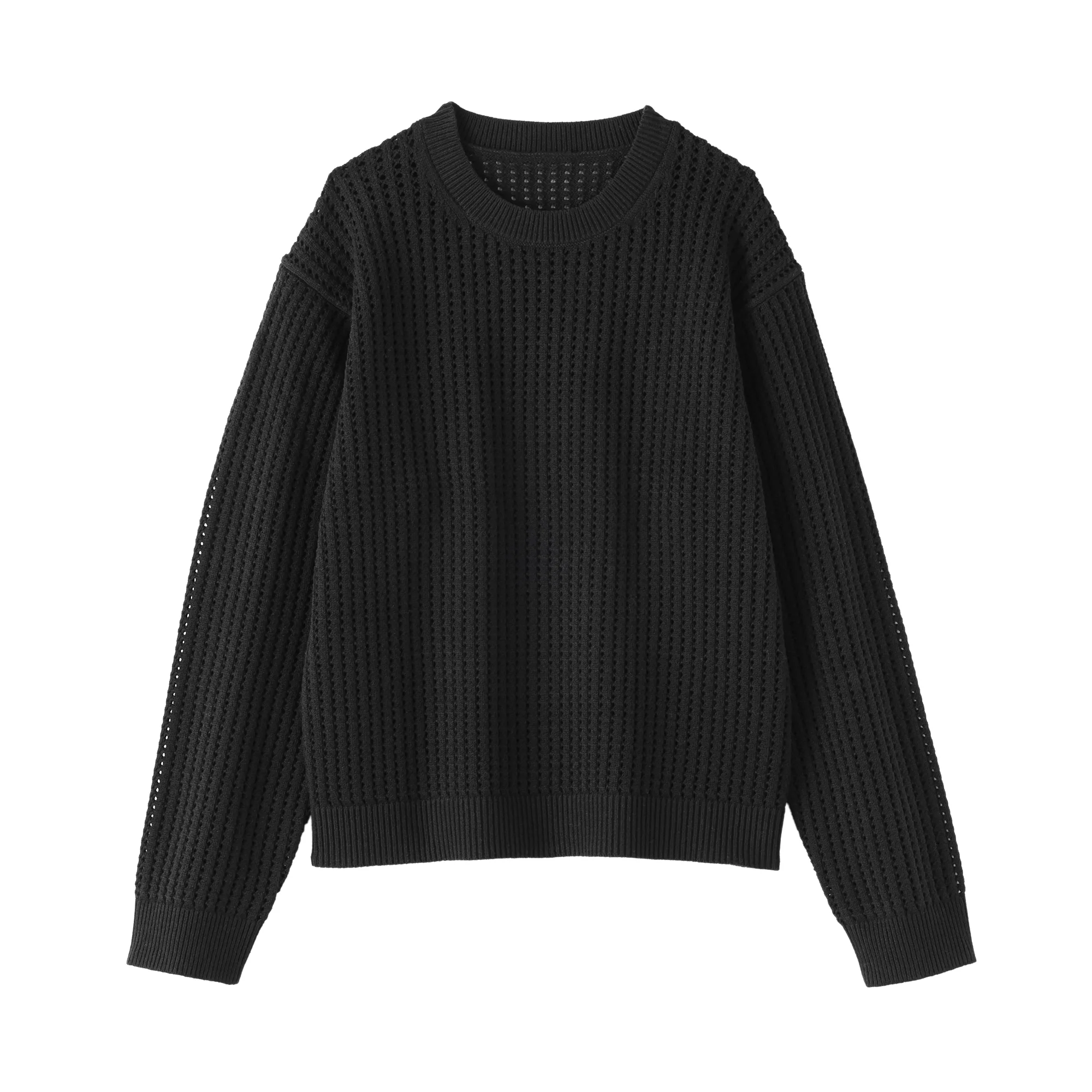 Cotton Blend Mesh Sweater - Image 34