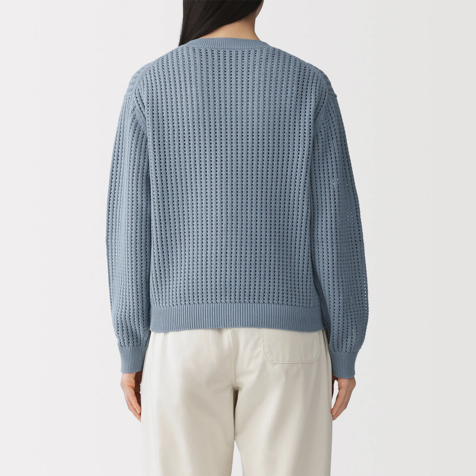 Cotton Blend Mesh Sweater - Image 6