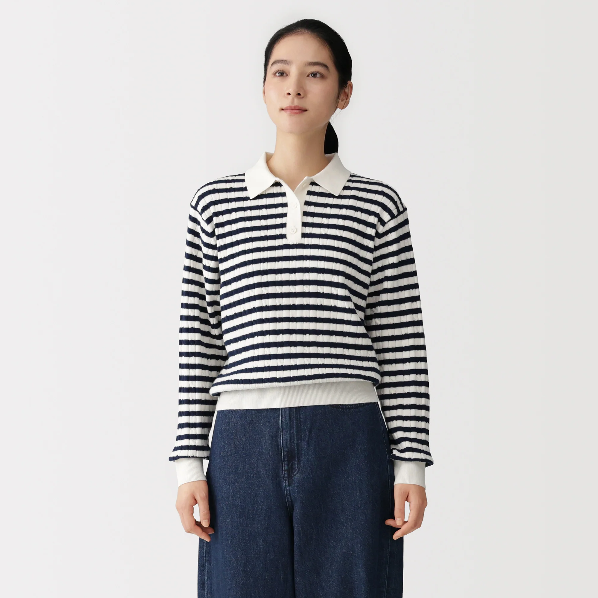 Cotton Blend Polo Sweater - Image 10