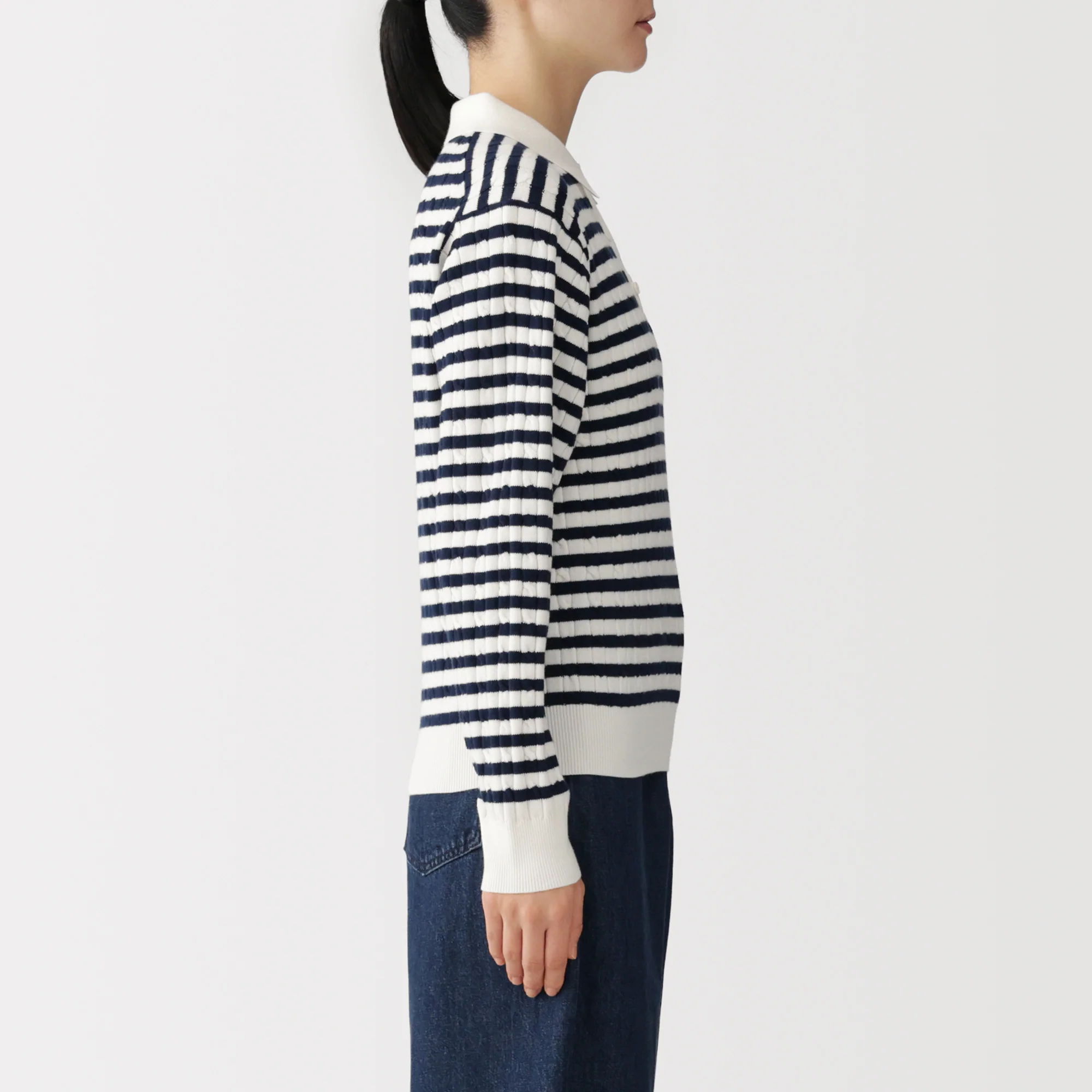 Cotton Blend Polo Sweater - Image 12