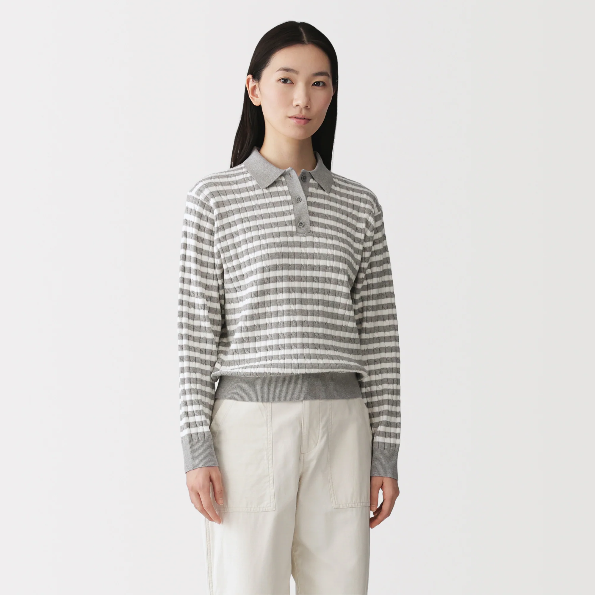 Cotton Blend Polo Sweater - Image 24