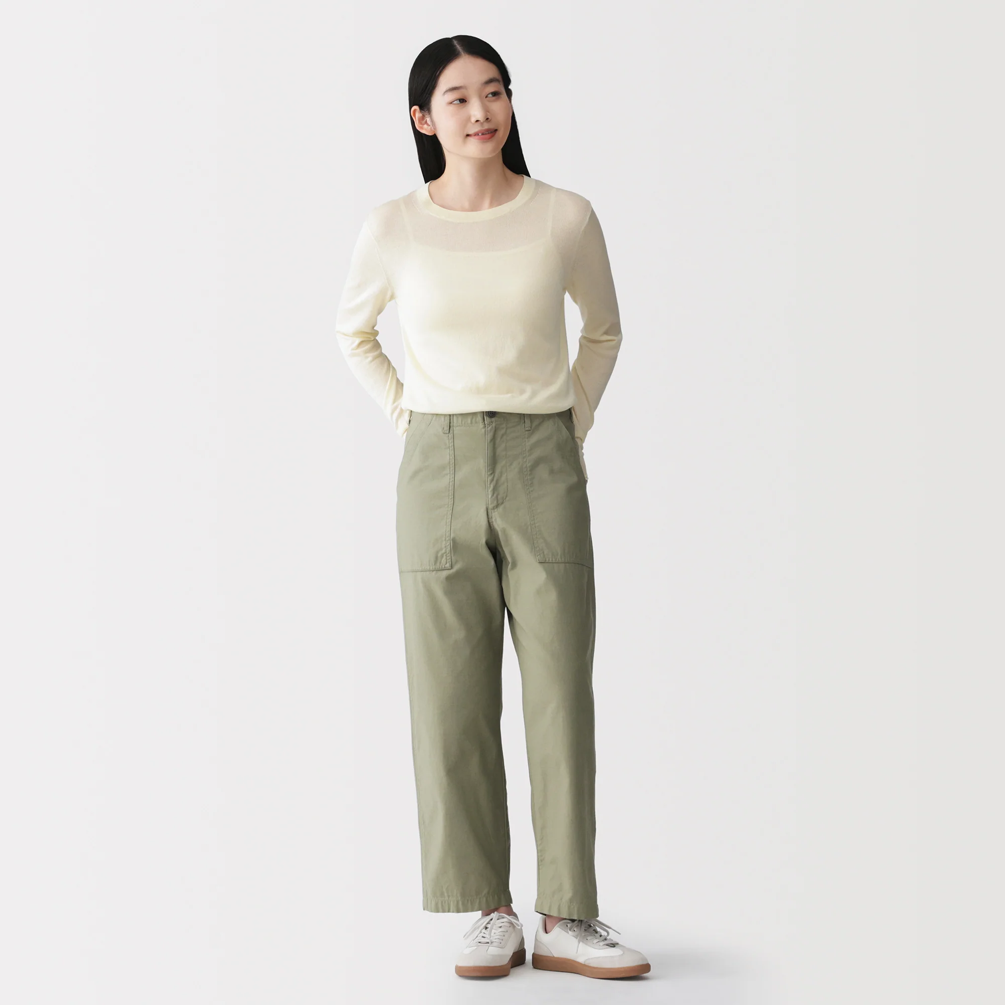 Cotton Satin Baker Pants - Image 3
