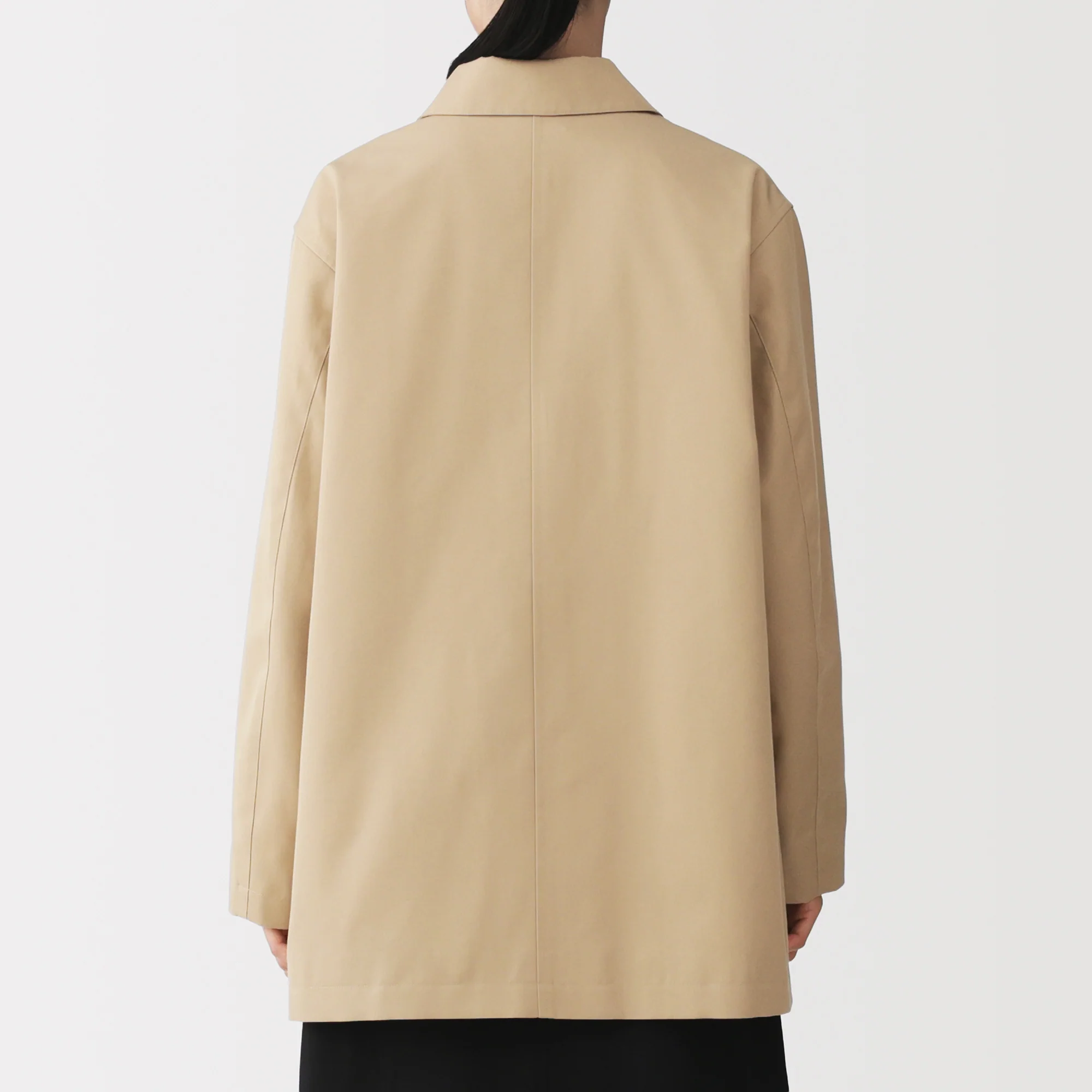 Cotton Twill Stand Fall Collar Coat - Image 6