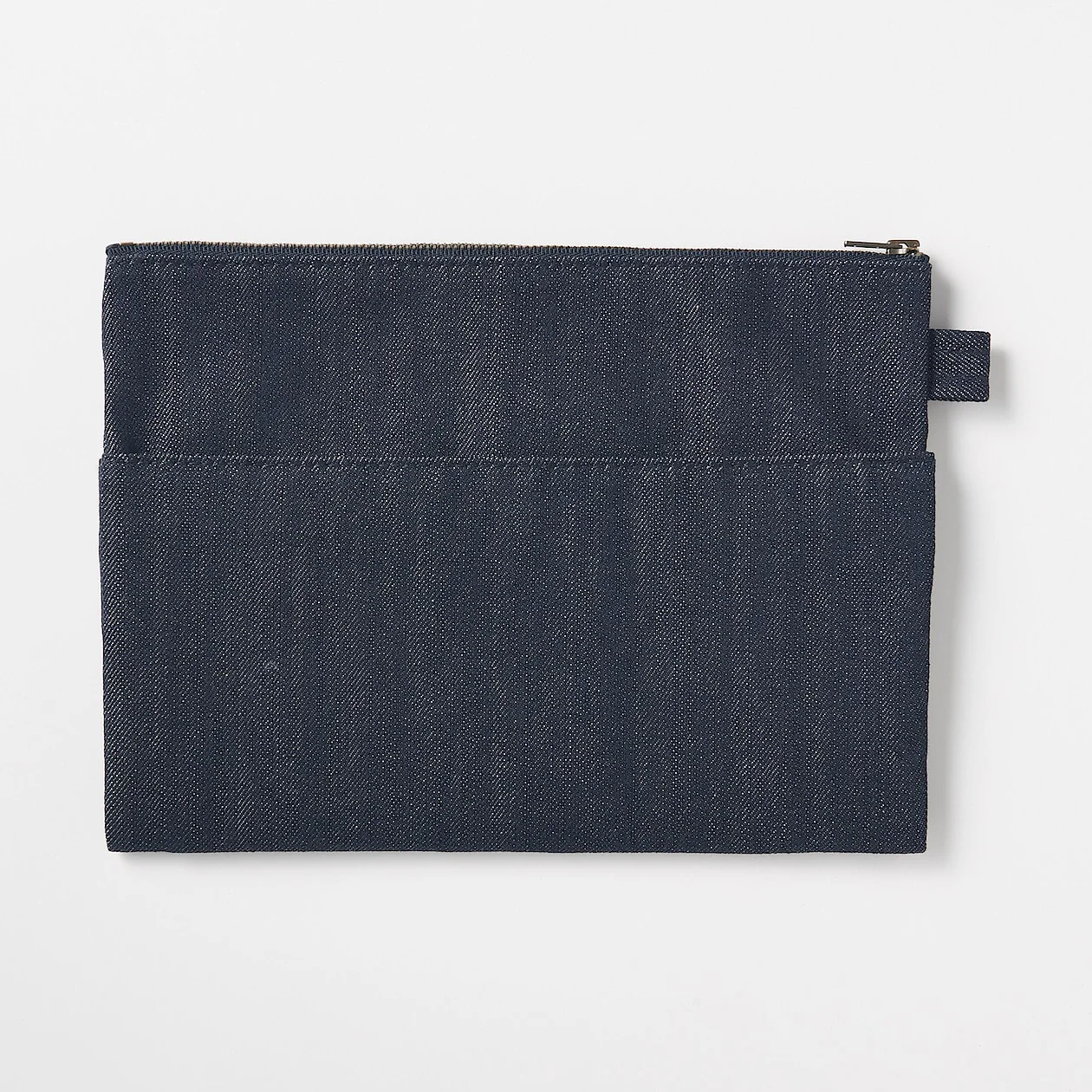 Denim Flat Pen Case with Gusset - Image 3