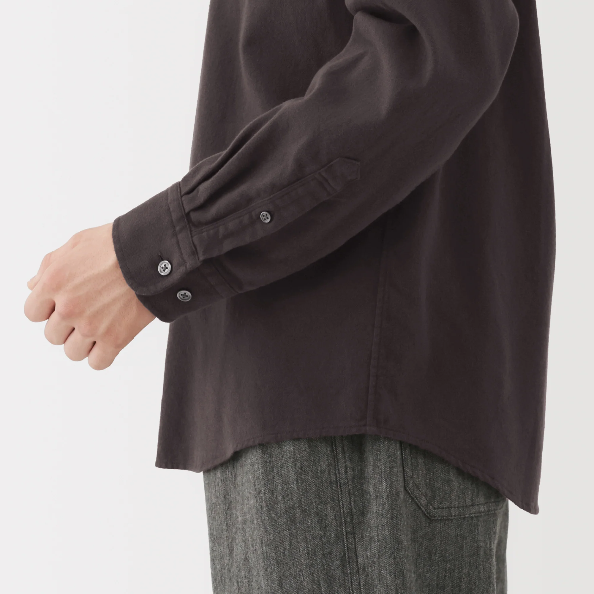 Flannel Stand Collar Shirt - Image 17