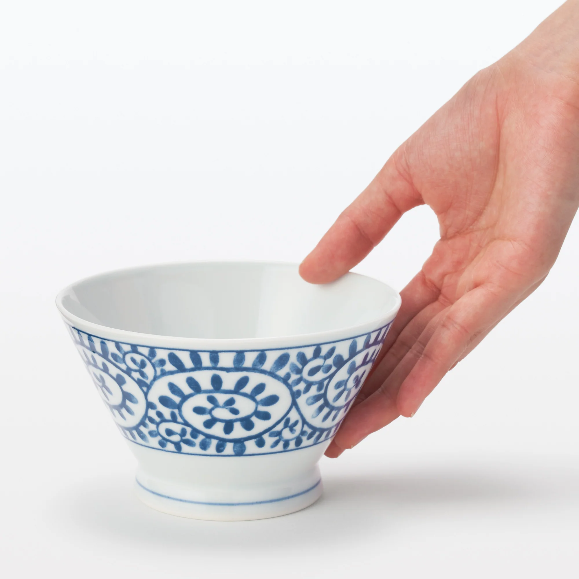 Hasami Ware Rice Bowl - Arabesque Pattern - Large - Image 6