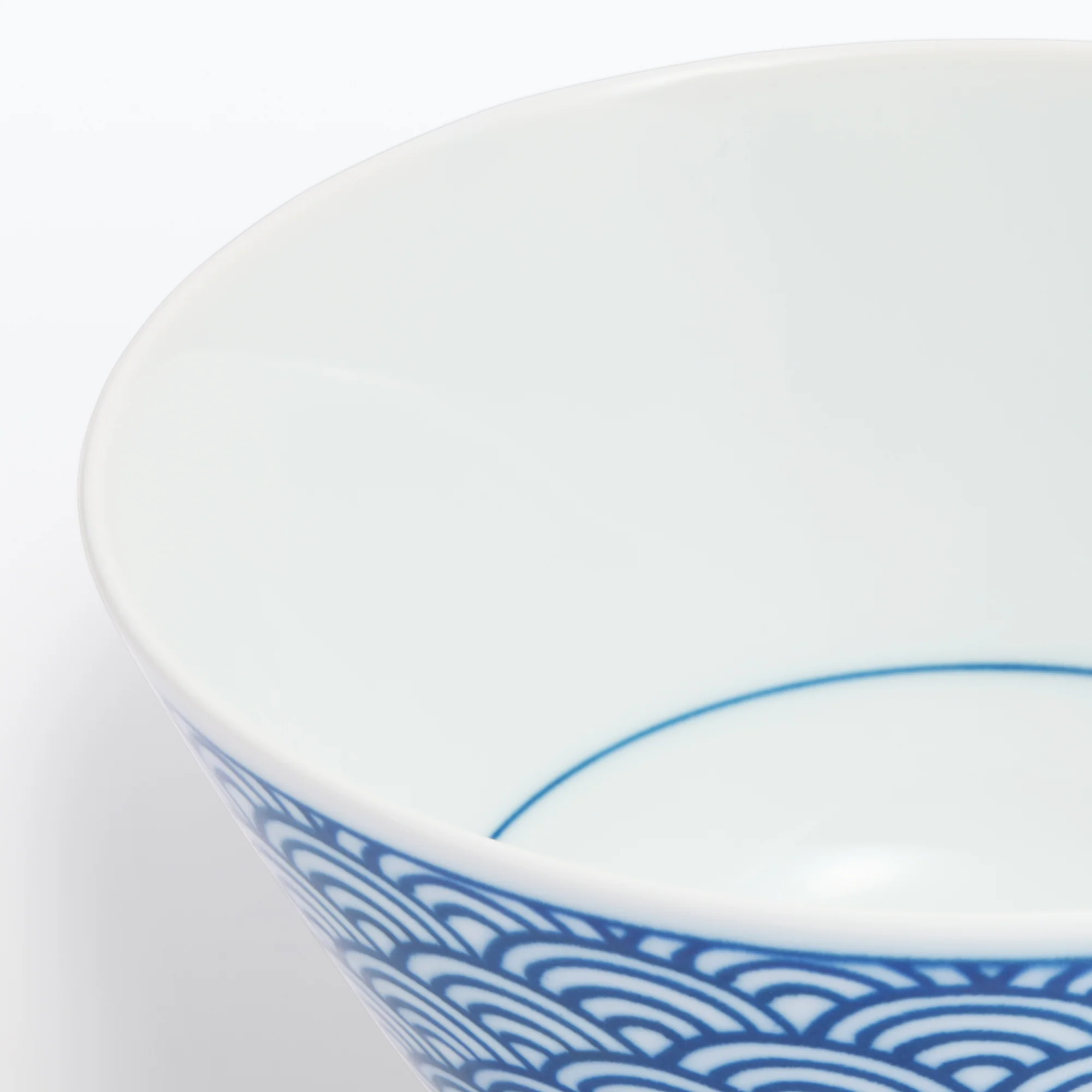 Hasami Ware Rice Bowl - Wave Pattern - Image 14