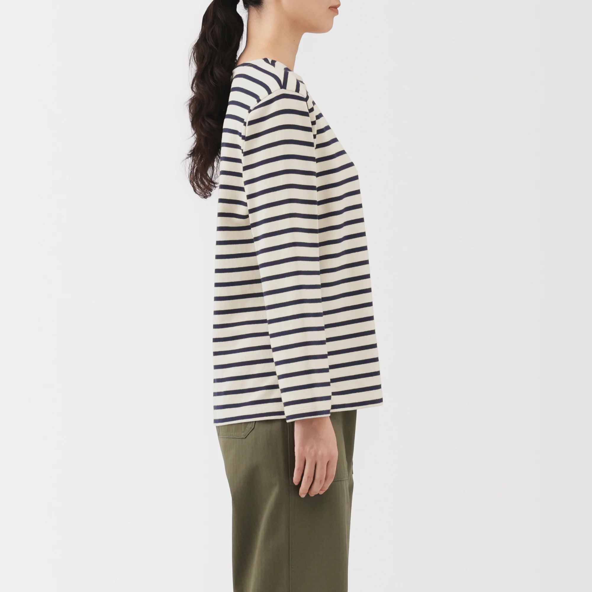 Heavyweight Cotton Boat Neck T-Shirt - Image 5