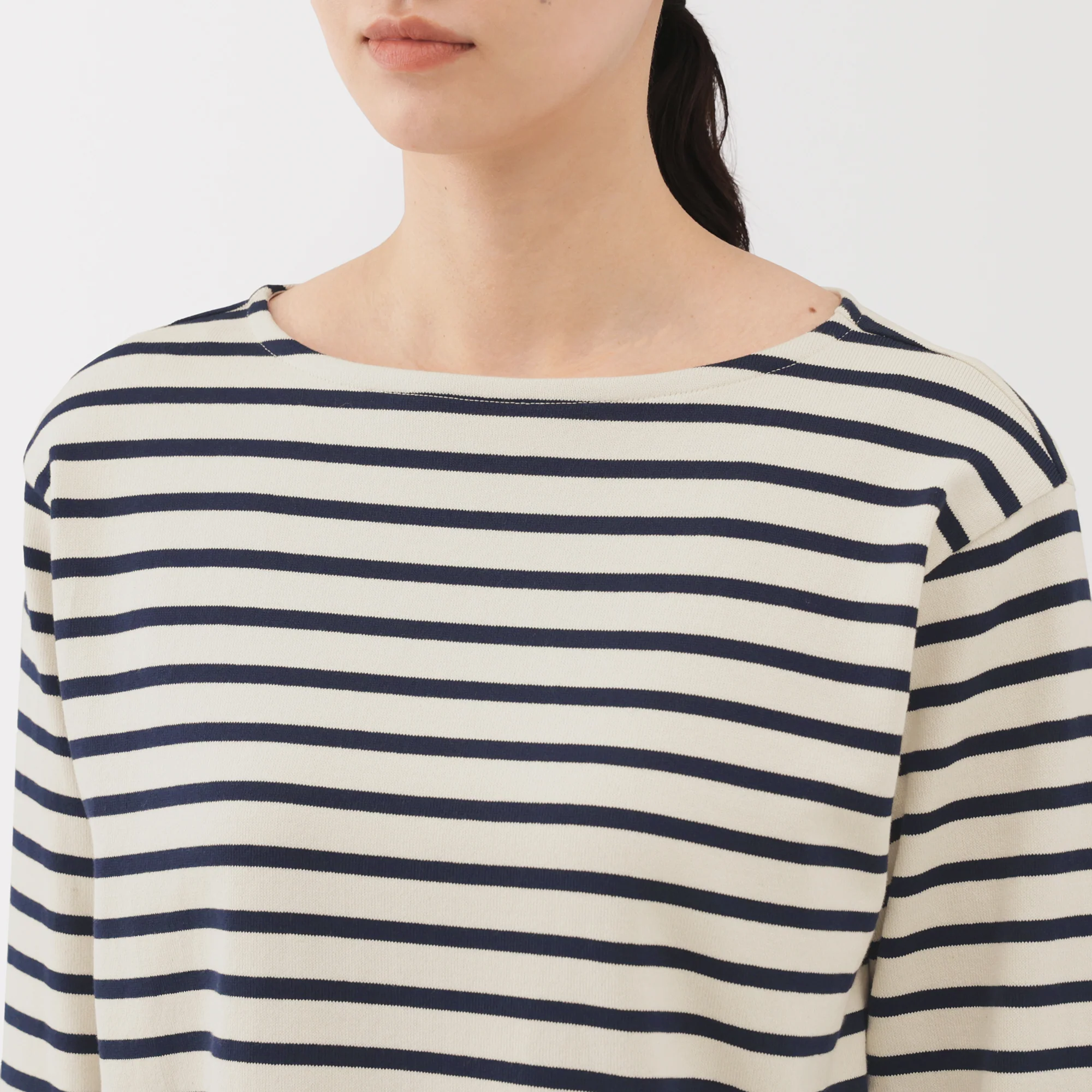 Heavyweight Cotton Boat Neck T-Shirt - Image 7
