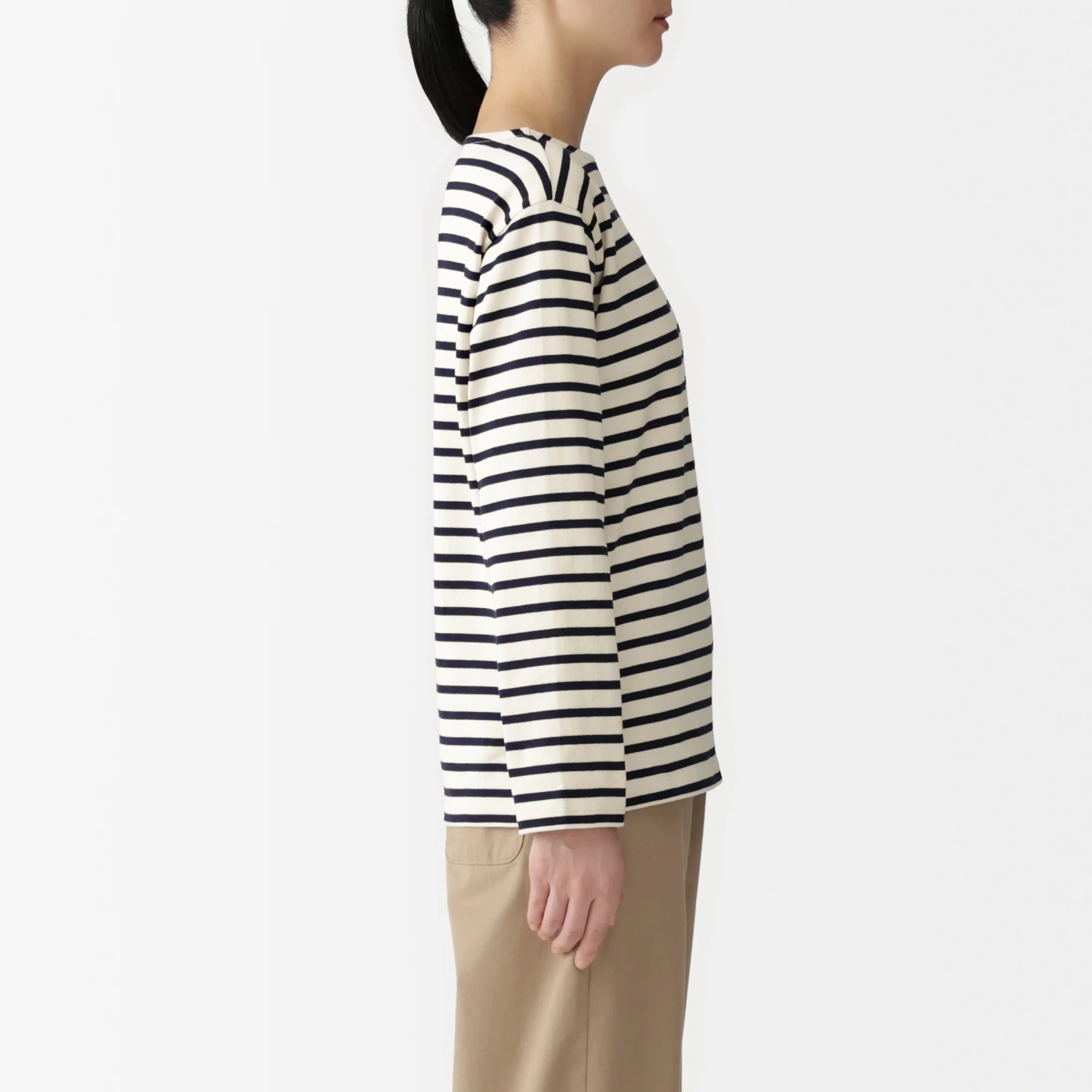 Heavyweight Cotton Boat Neck T-Shirt - Image 41