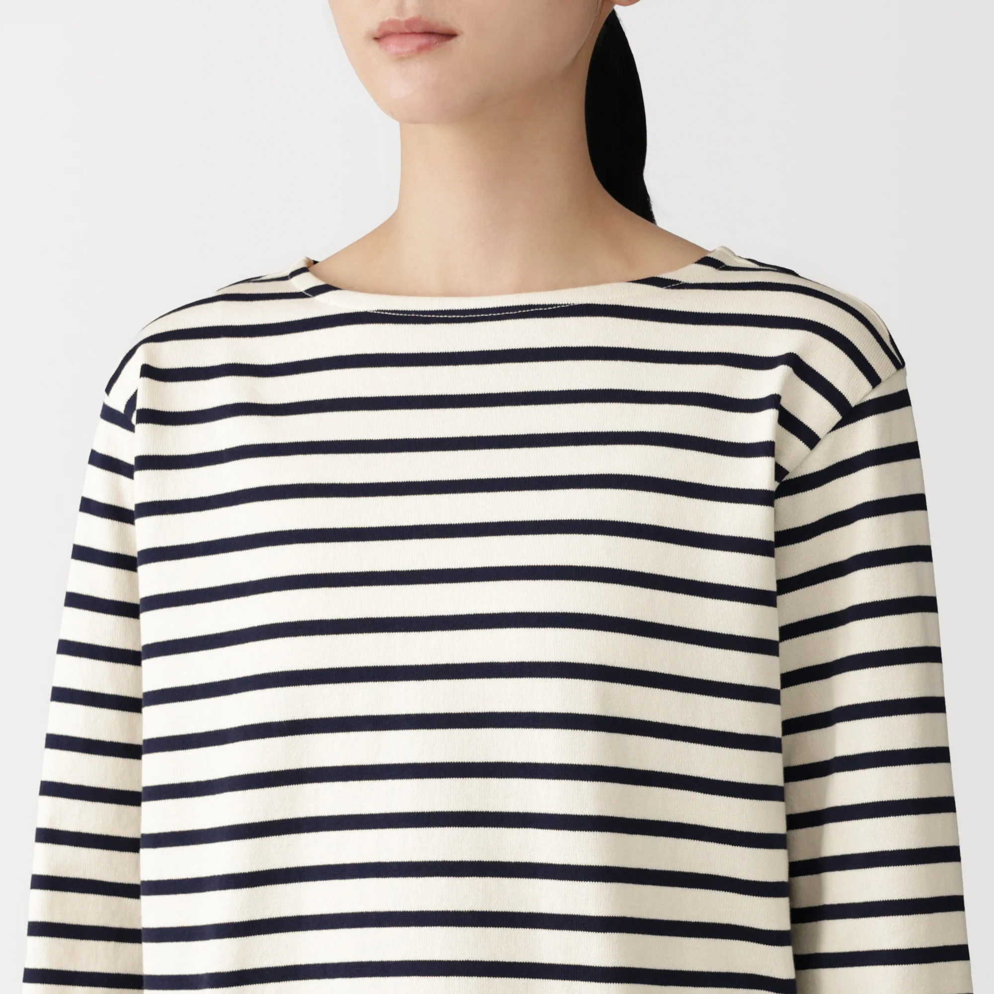 Heavyweight Cotton Boat Neck T-Shirt - Image 43