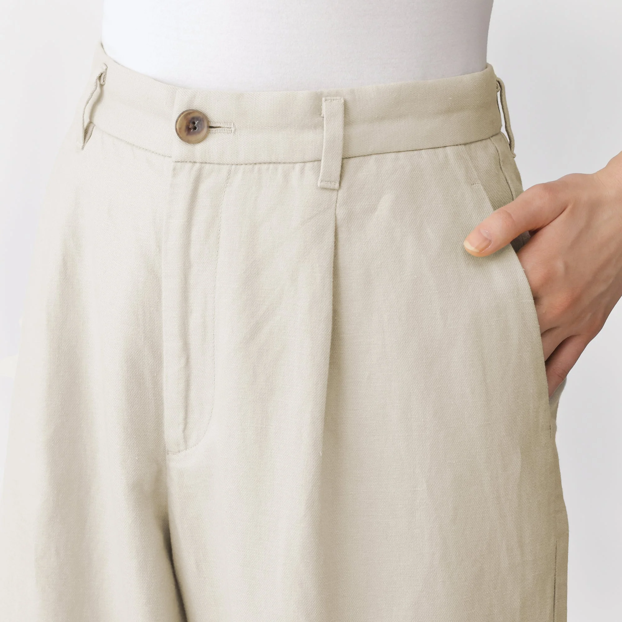 Hemp Blend Twill Straight Pants - Image 16