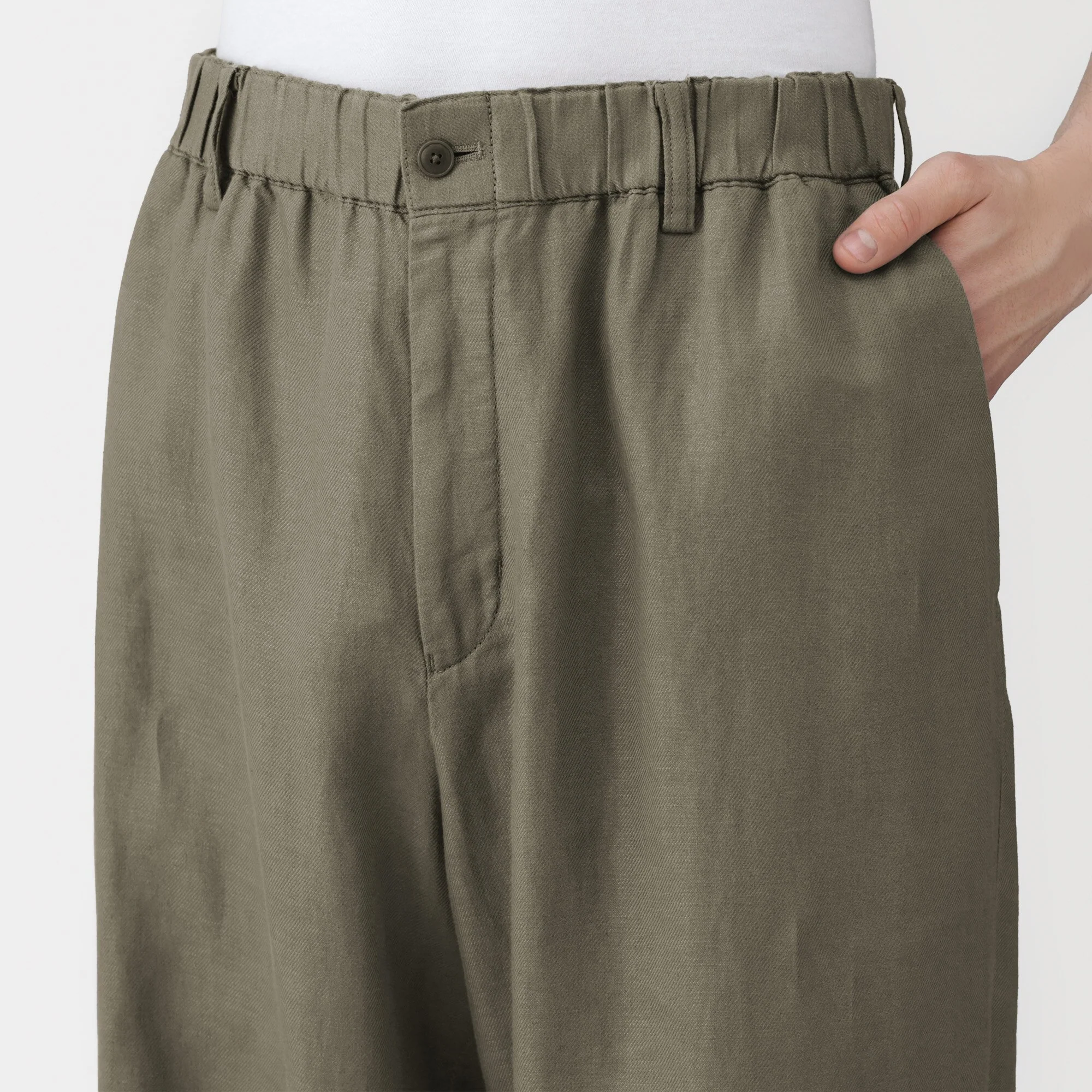 Hemp Cotton Twill Straight Pants - Image 7