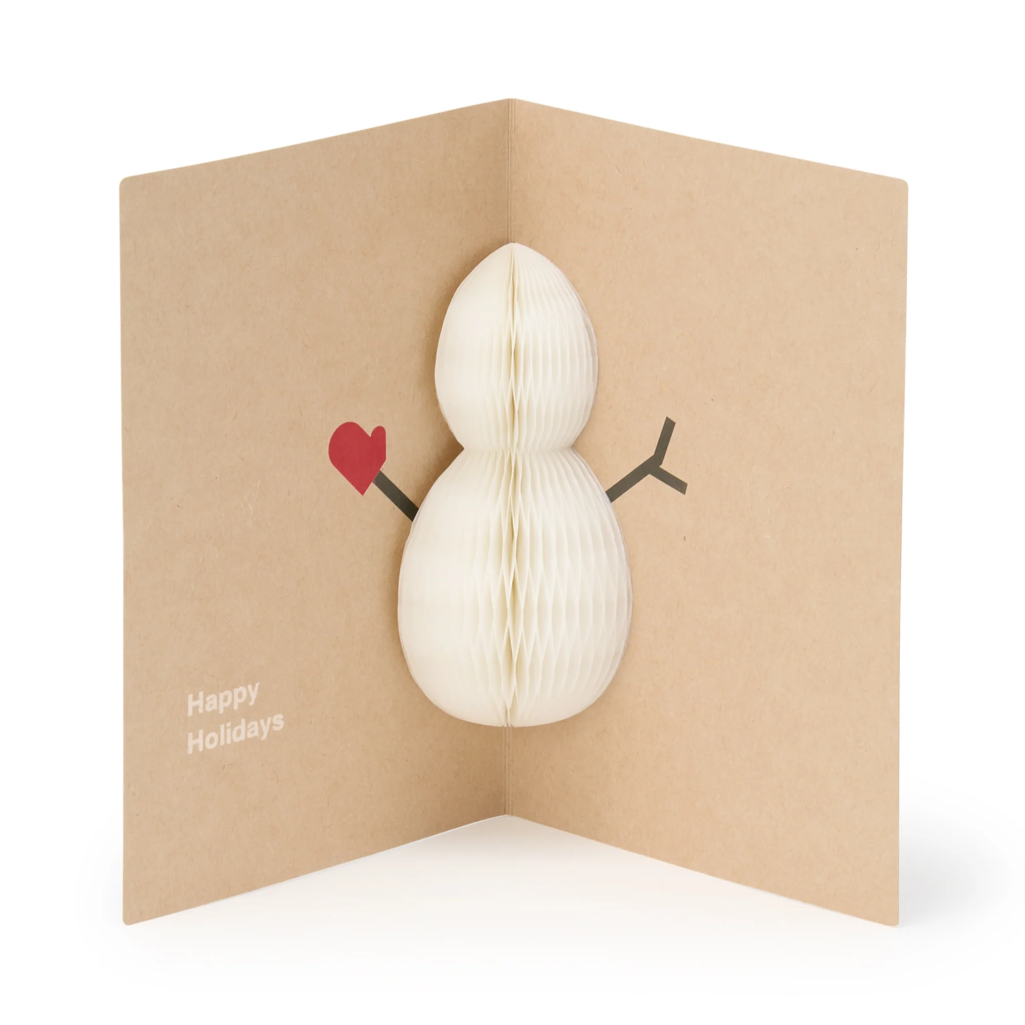 Honeycomb Paper Pop-Up Card - Snowman