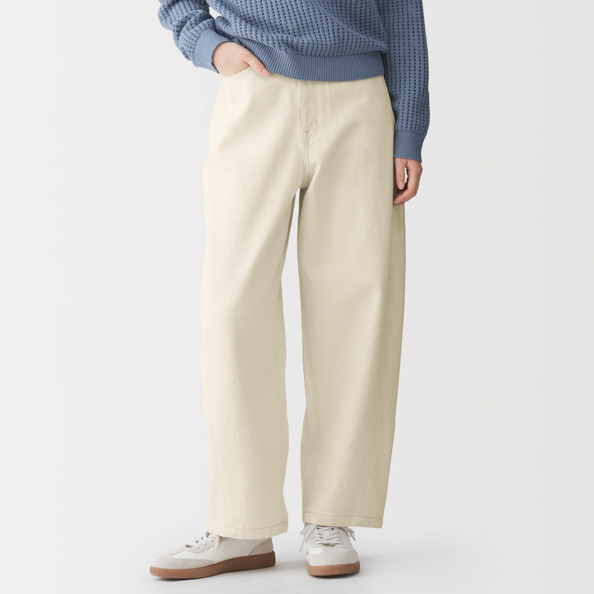 Kapok Blend Denim Cocoon Pants - Image 4