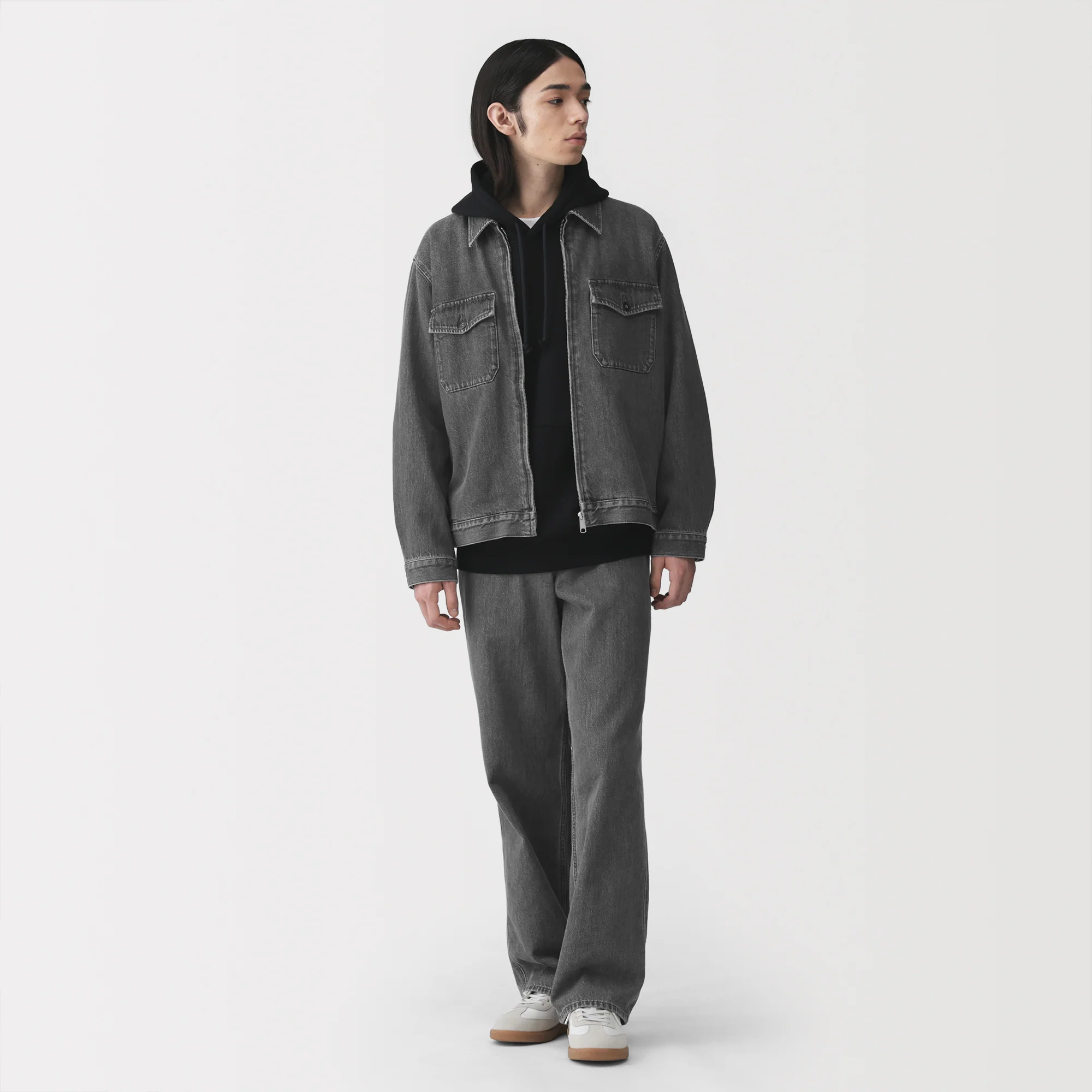 Kapok Blend Denim Wide Pants - Image 3
