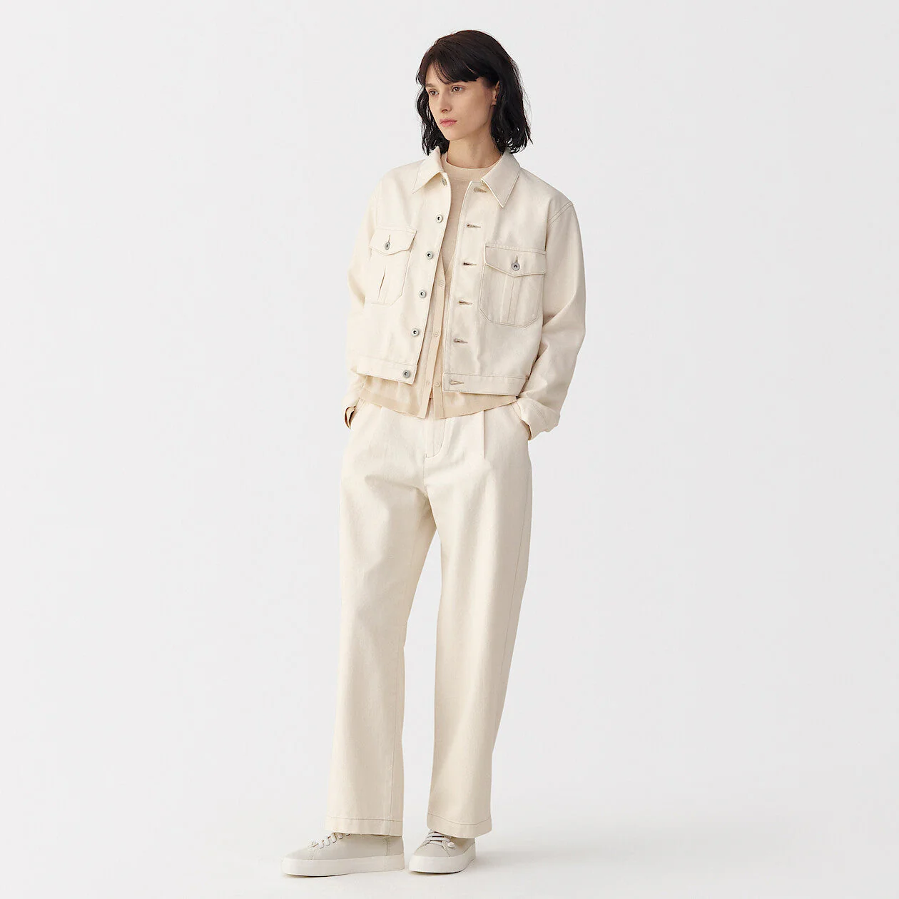 Labo Women's Washi Blend Twill Trucker Jacket - Image 4