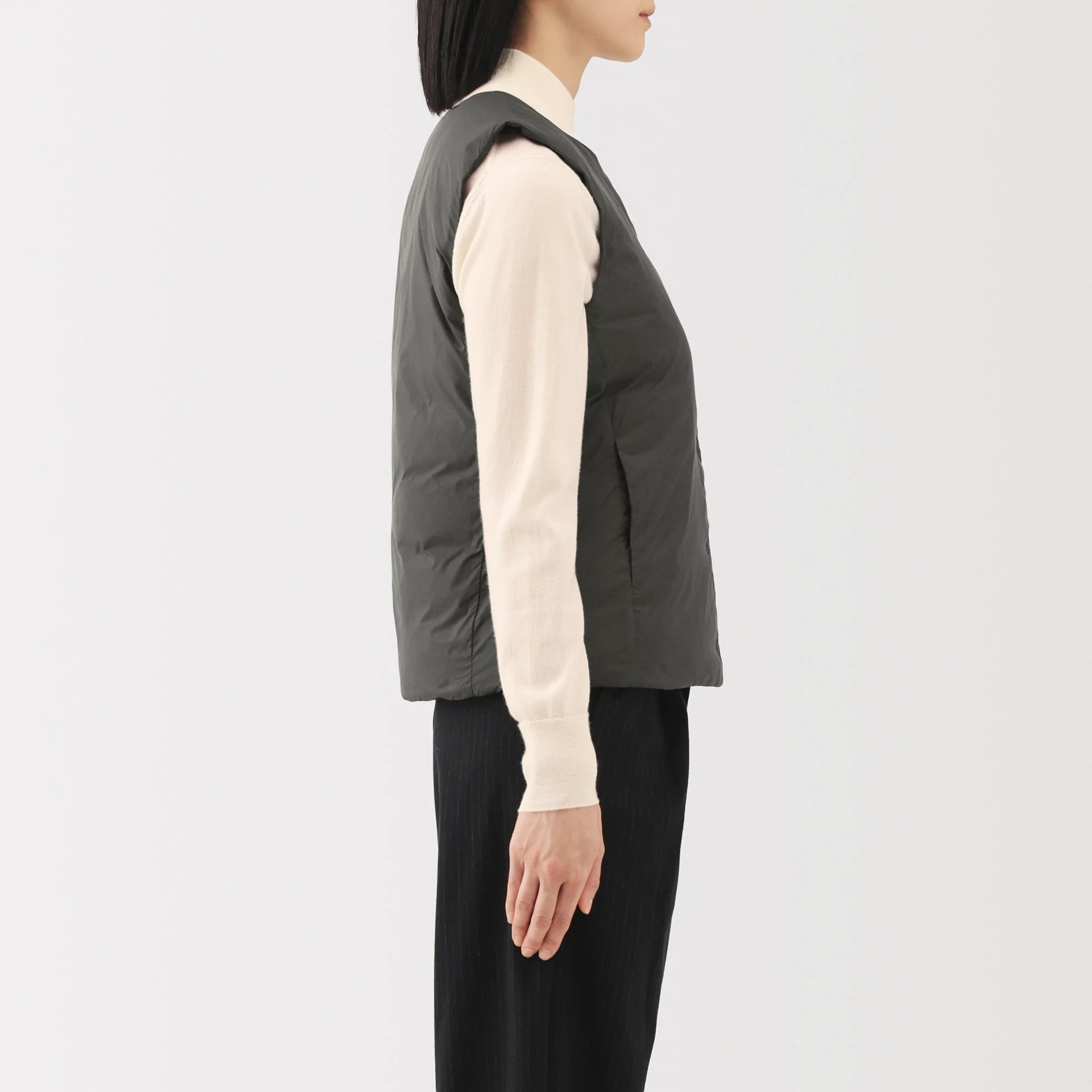 Lightweight Down Collarless Vest - Image 16