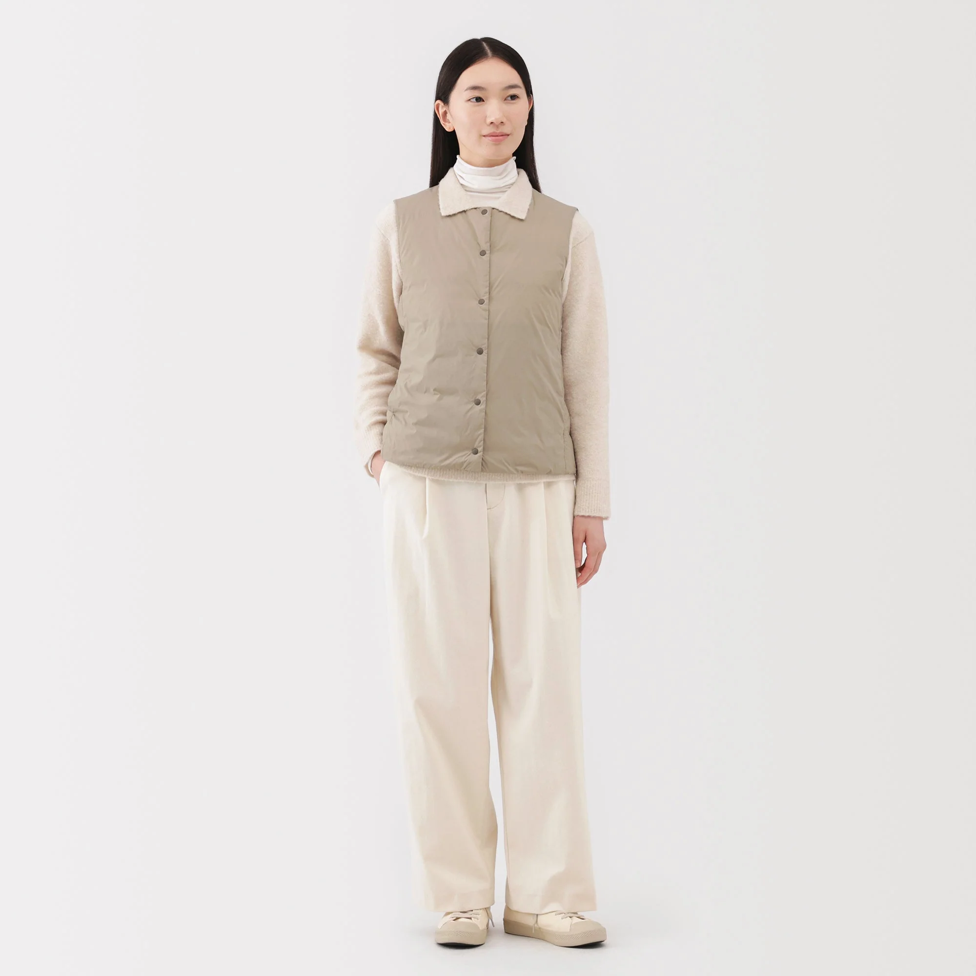 Lightweight Down Collarless Vest - Image 26