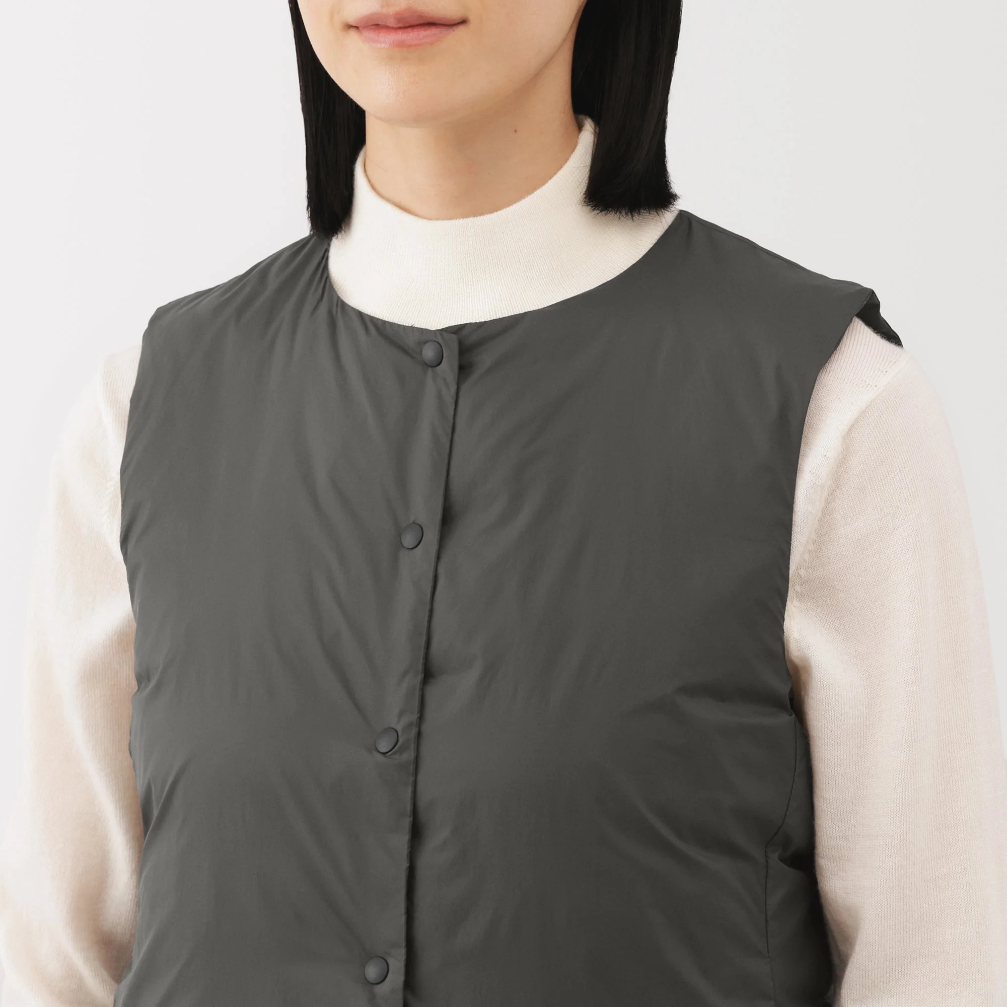 Lightweight Down Collarless Vest - Image 7