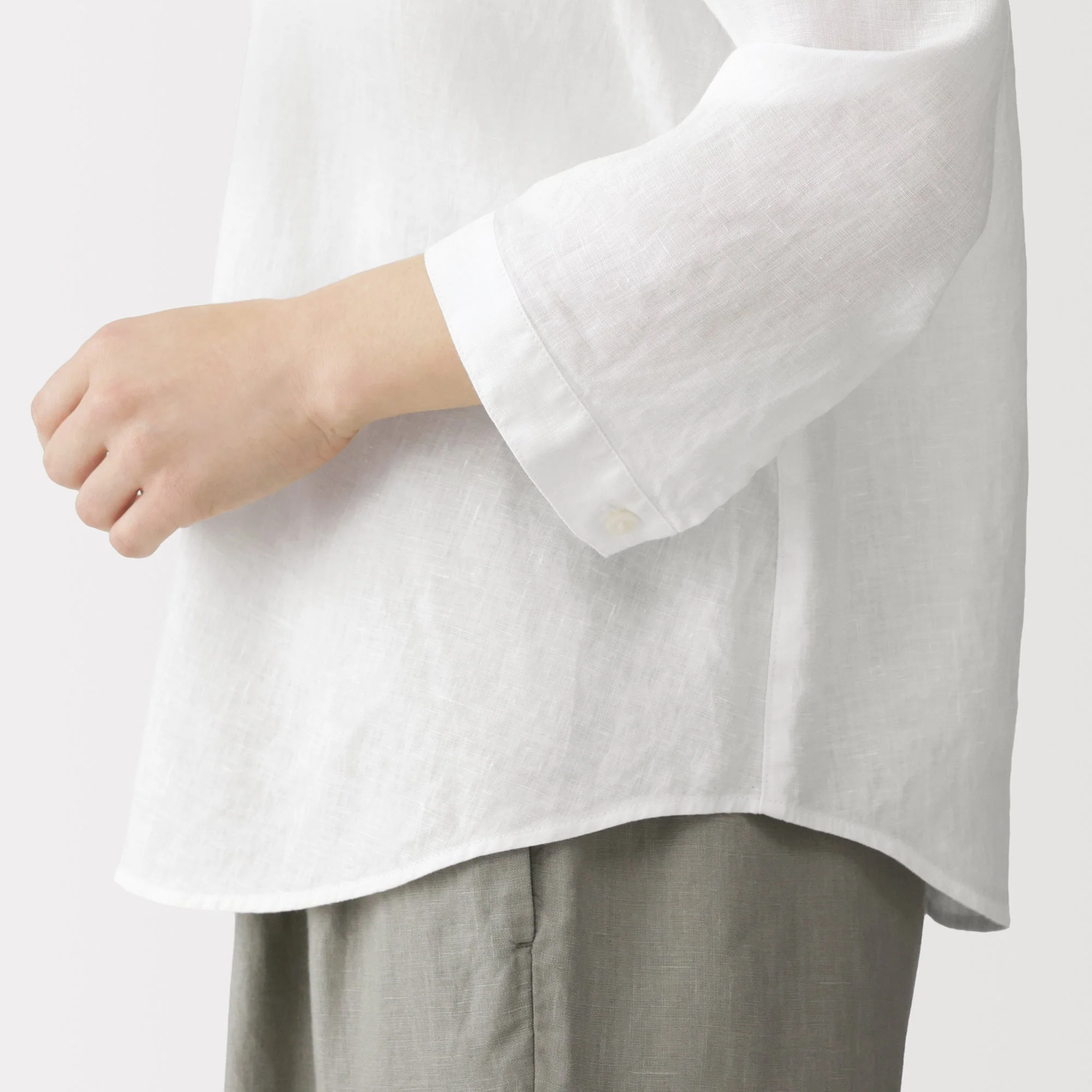 Linen 3/4 Sleeve Blouse - Image 35
