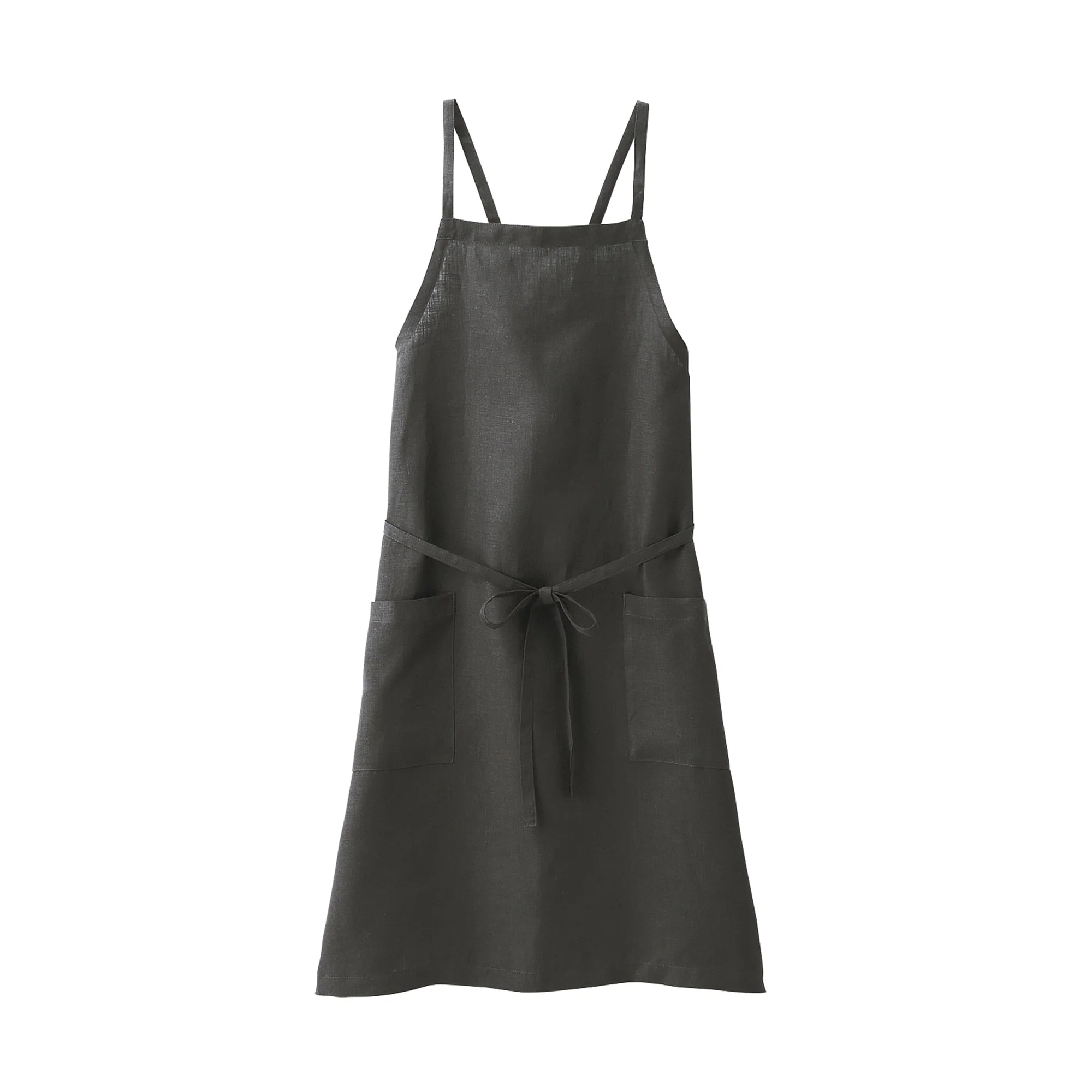 Linen Plain Weave Cross Shoulder Strap Apron - Image 7