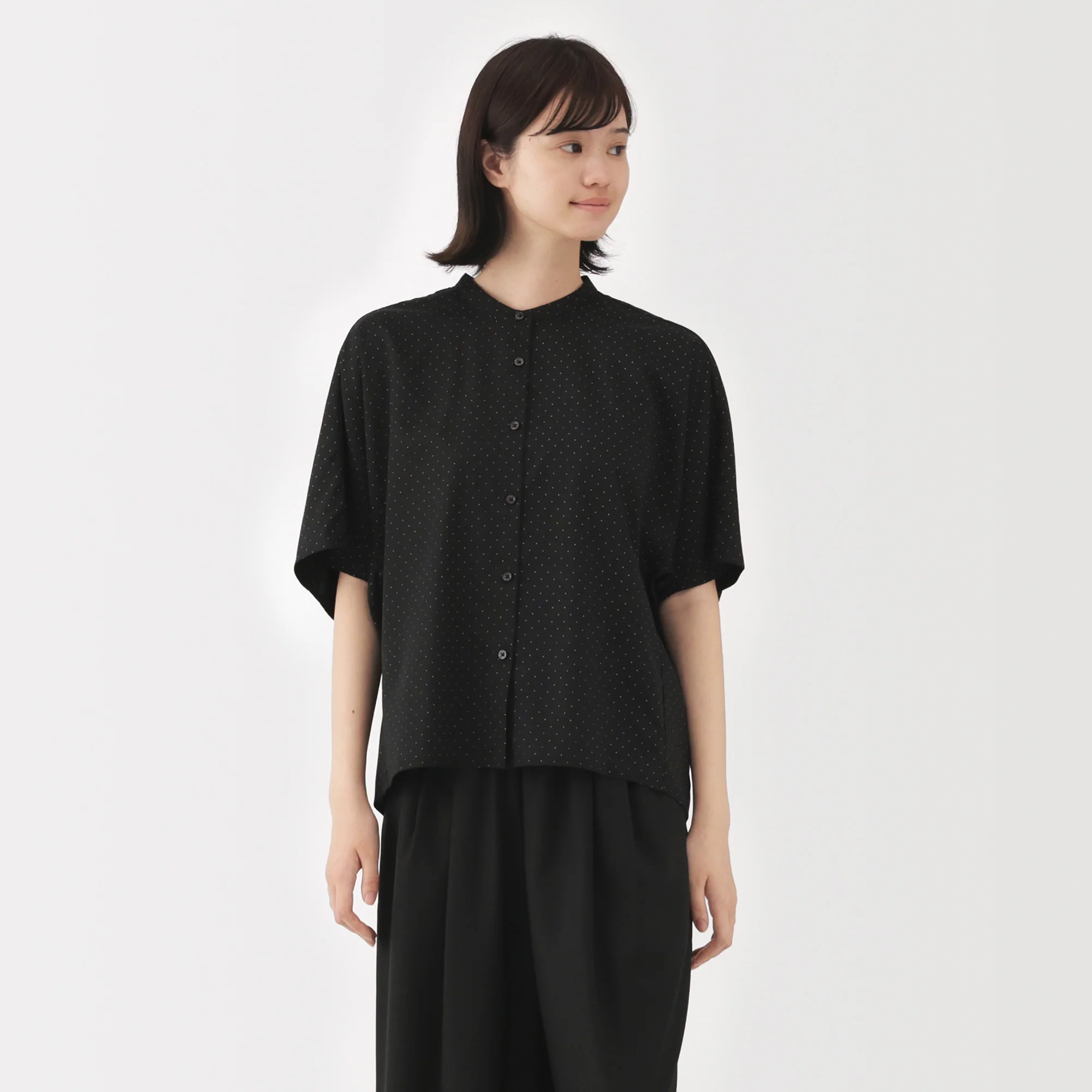 Lyocell Blend Half-Sleeve Blouse - Image 3