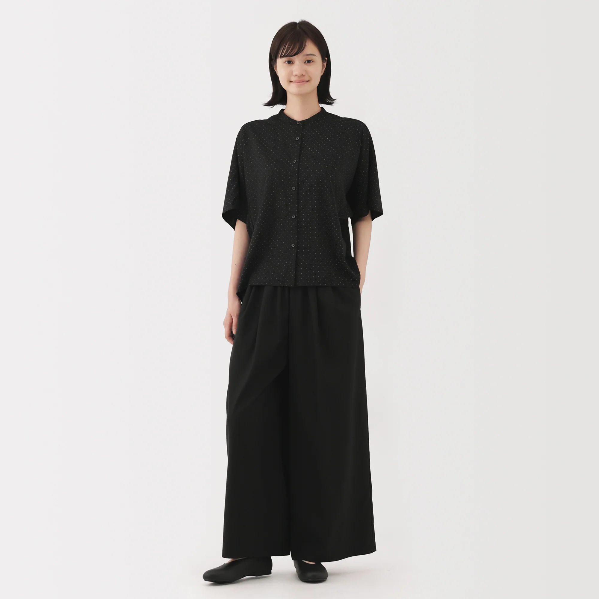 Lyocell Blend Half-Sleeve Blouse - Image 4