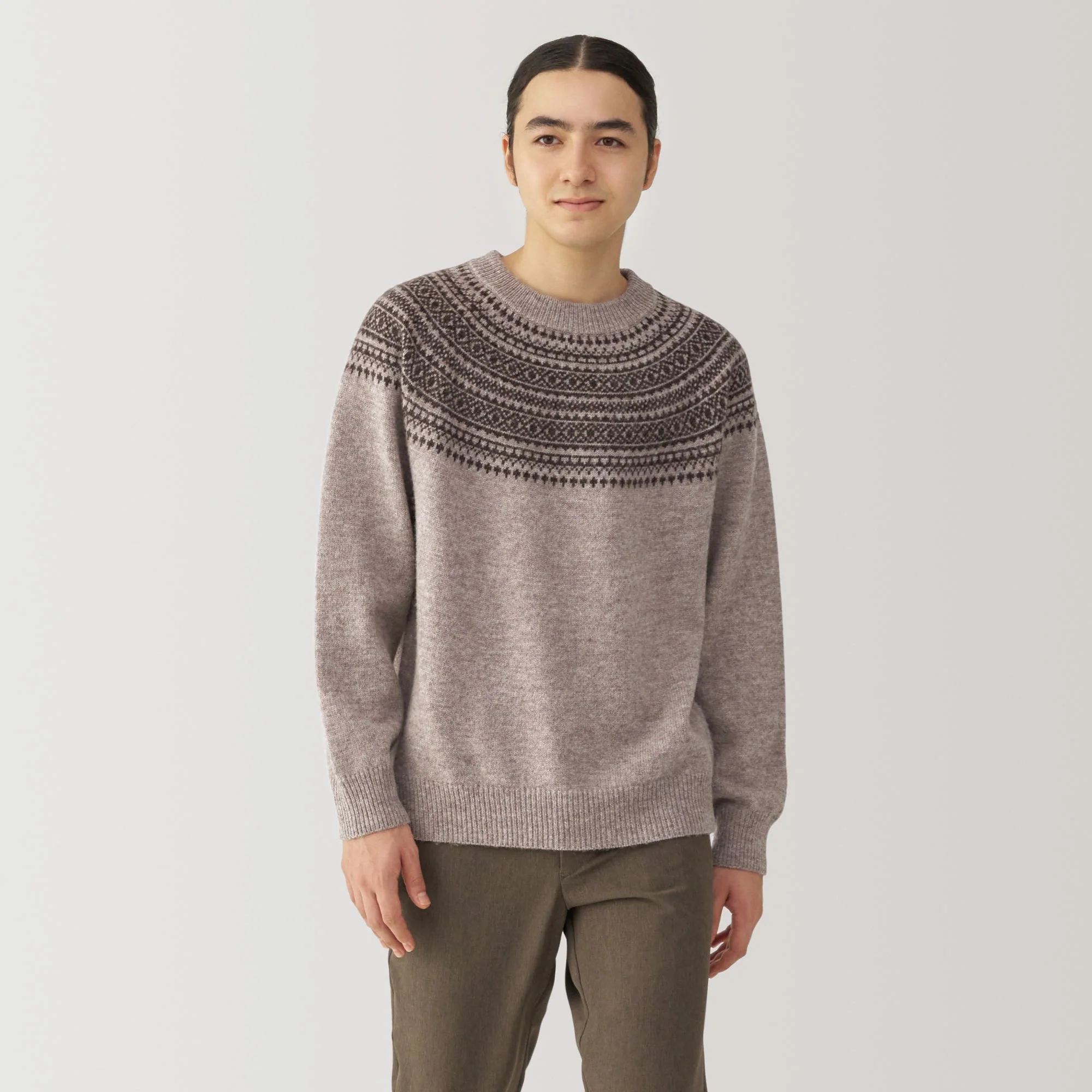 Men's Andes Wool Brushed Weave Crew Neck Sweater - Image 10