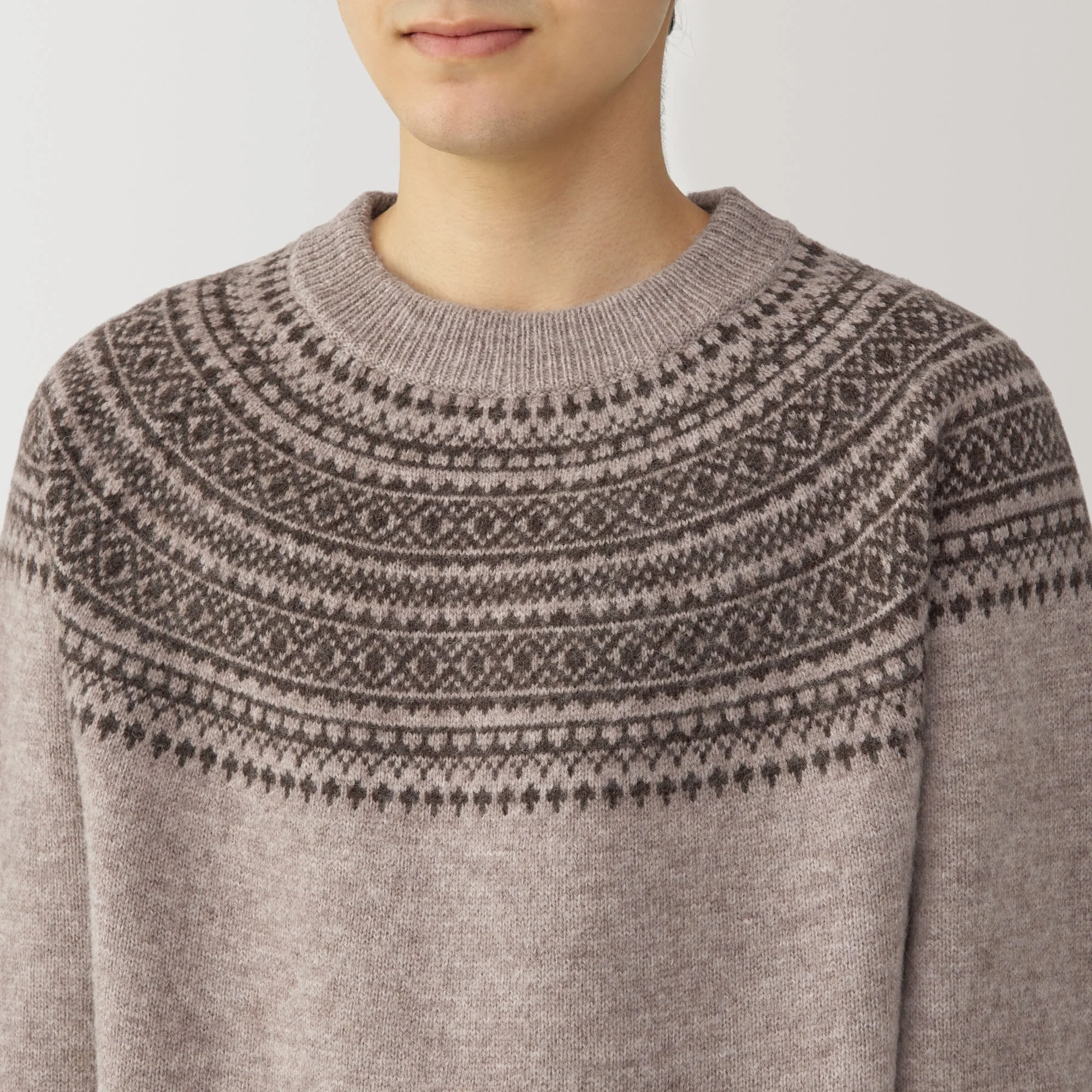 Men's Andes Wool Brushed Weave Crew Neck Sweater - Image 14