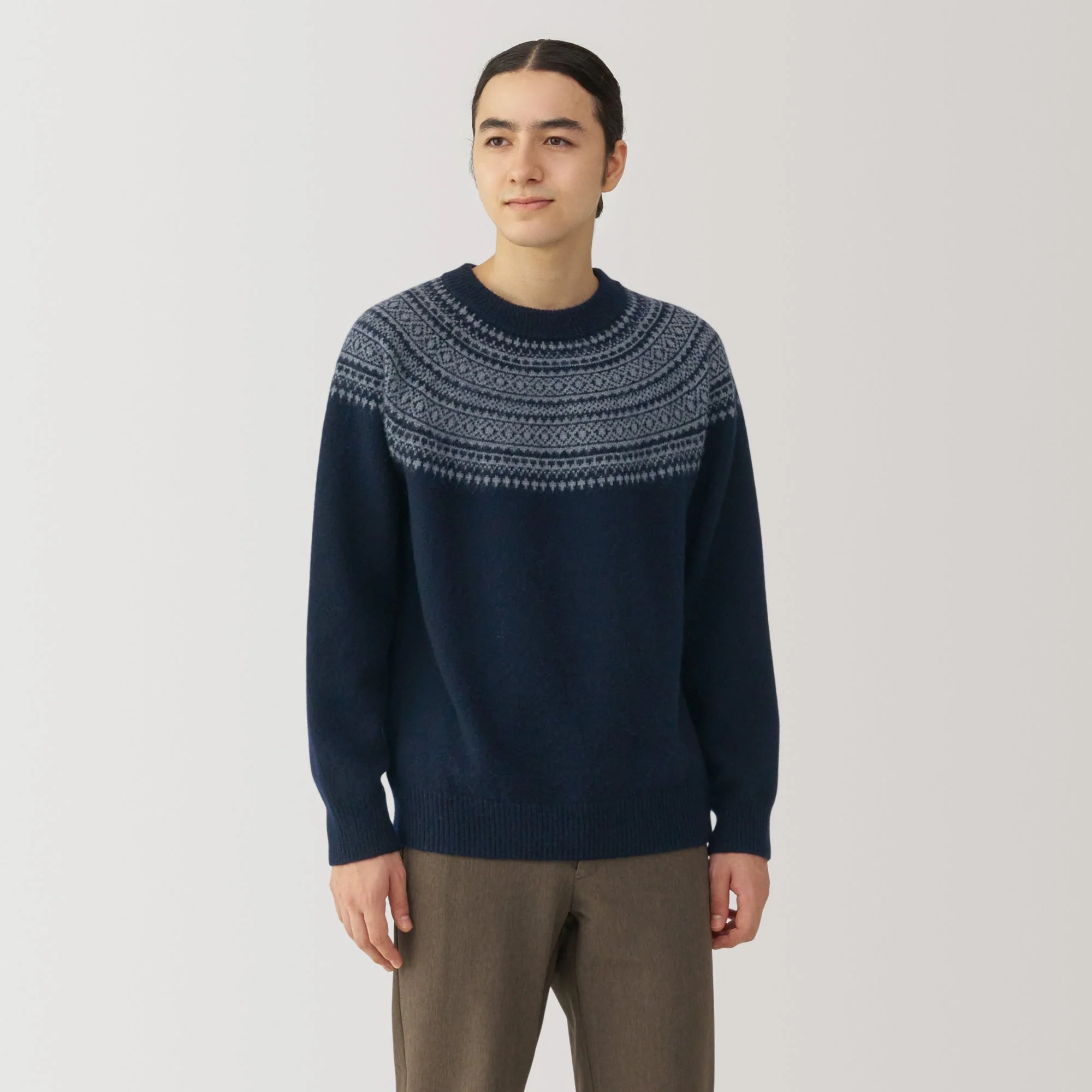 Men's Andes Wool Brushed Weave Crew Neck Sweater - Image 2