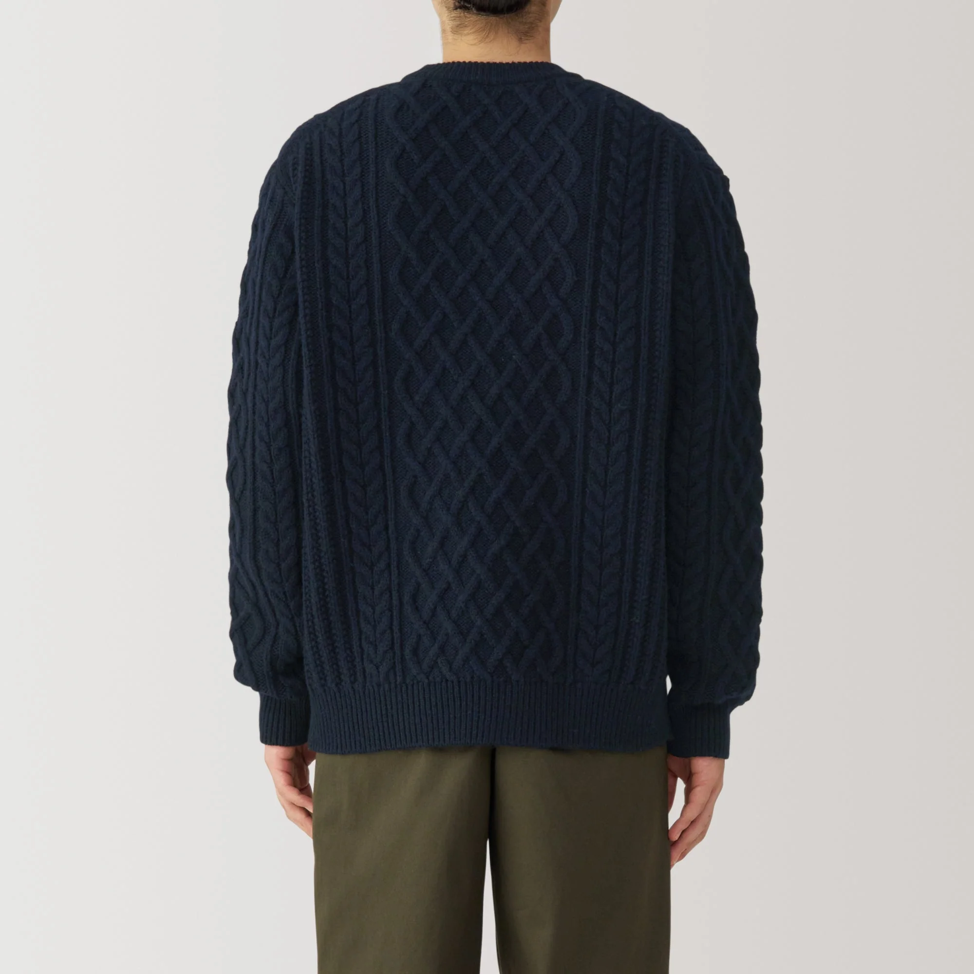Men's Andes Wool Cable Knit Crew Neck Sweater - Image 20