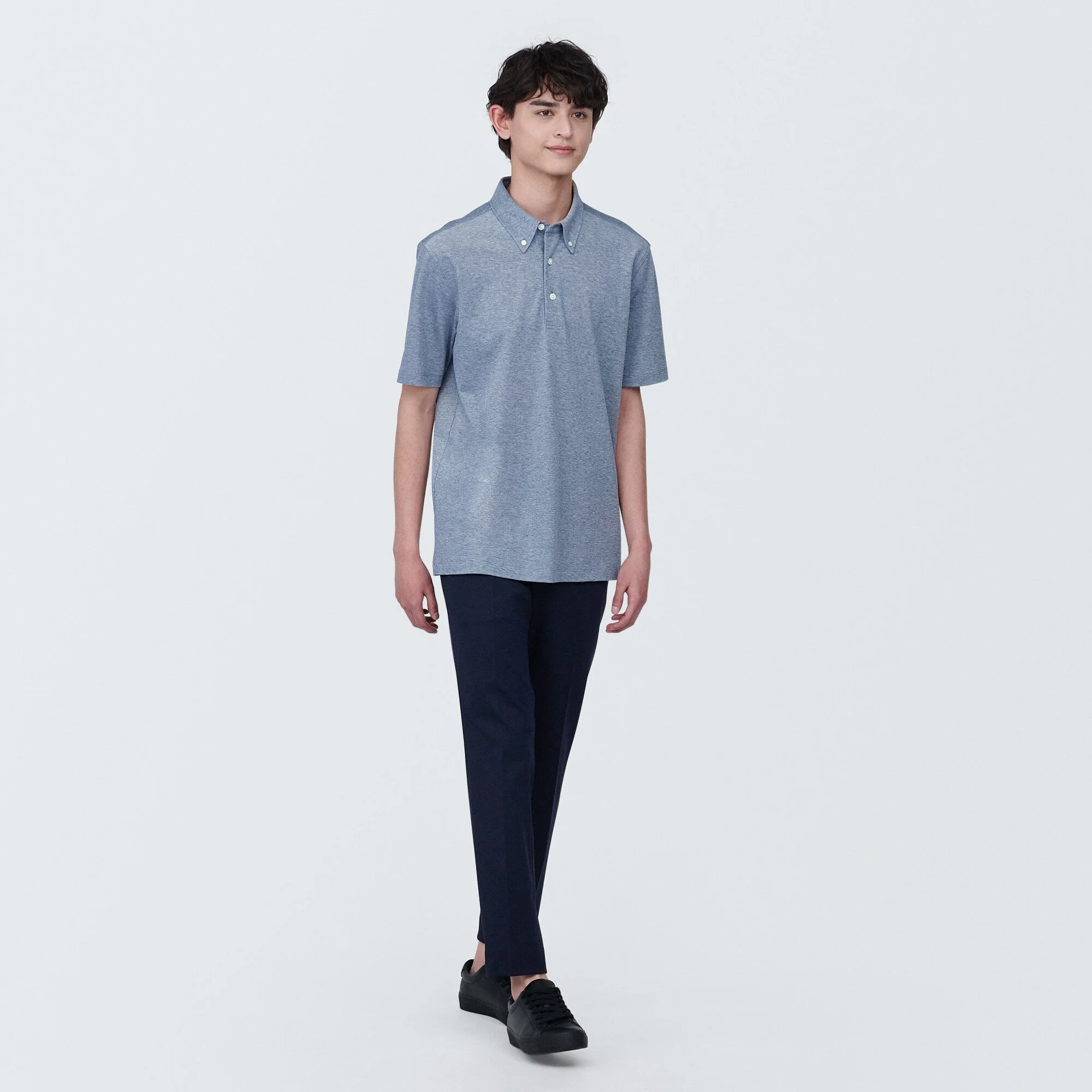Men's Cool Touch Pique Button Down Short Sleeve Polo Shirt - Image 11