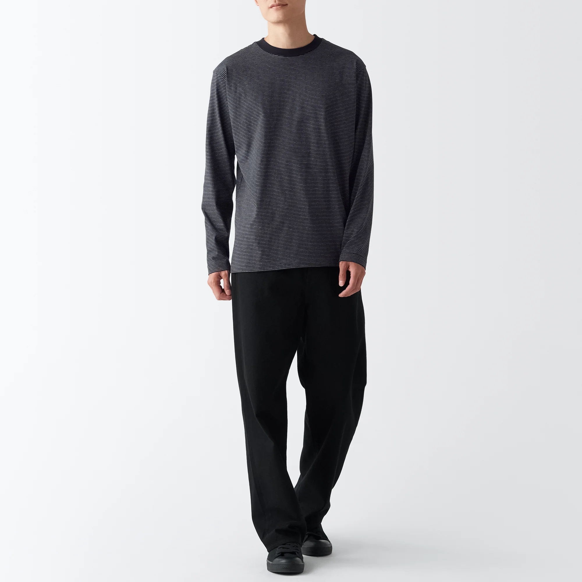 Men's Jersey Crew Neck Long Sleeve Patterned T-Shirt - Image 25