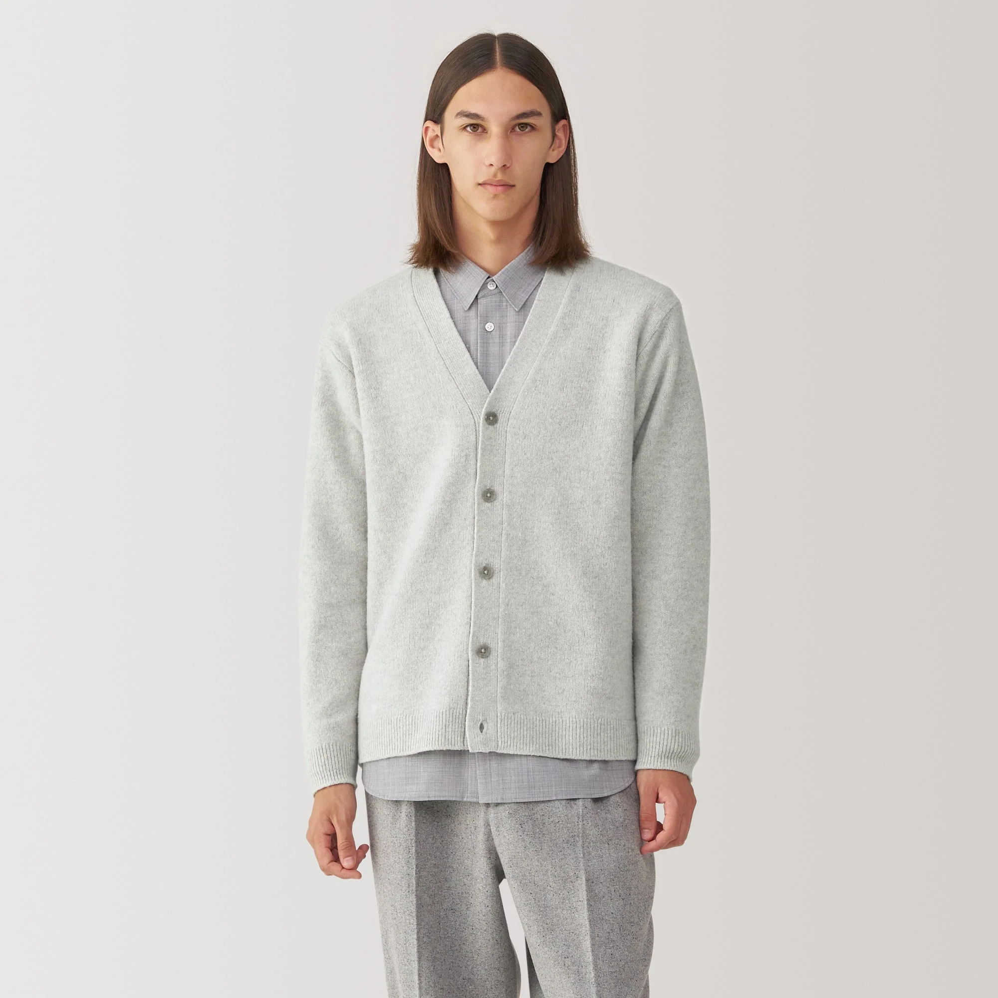 Labo Men's Milled Wool V Neck Cardigan