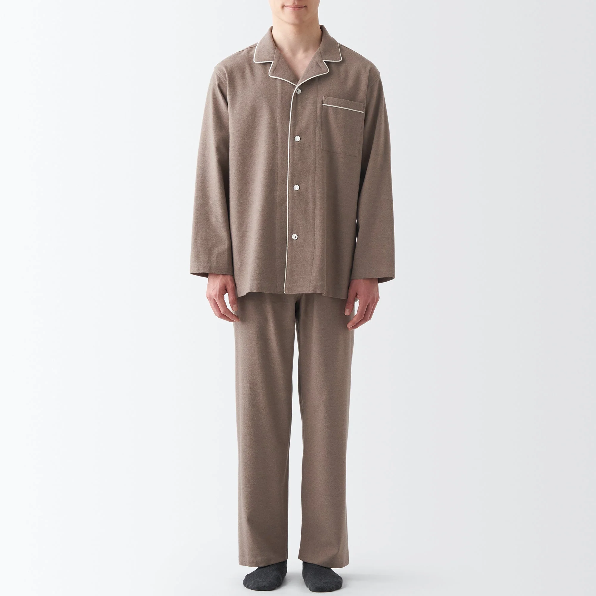 Men's Side Seamless Flannel Pajamas - Image 25