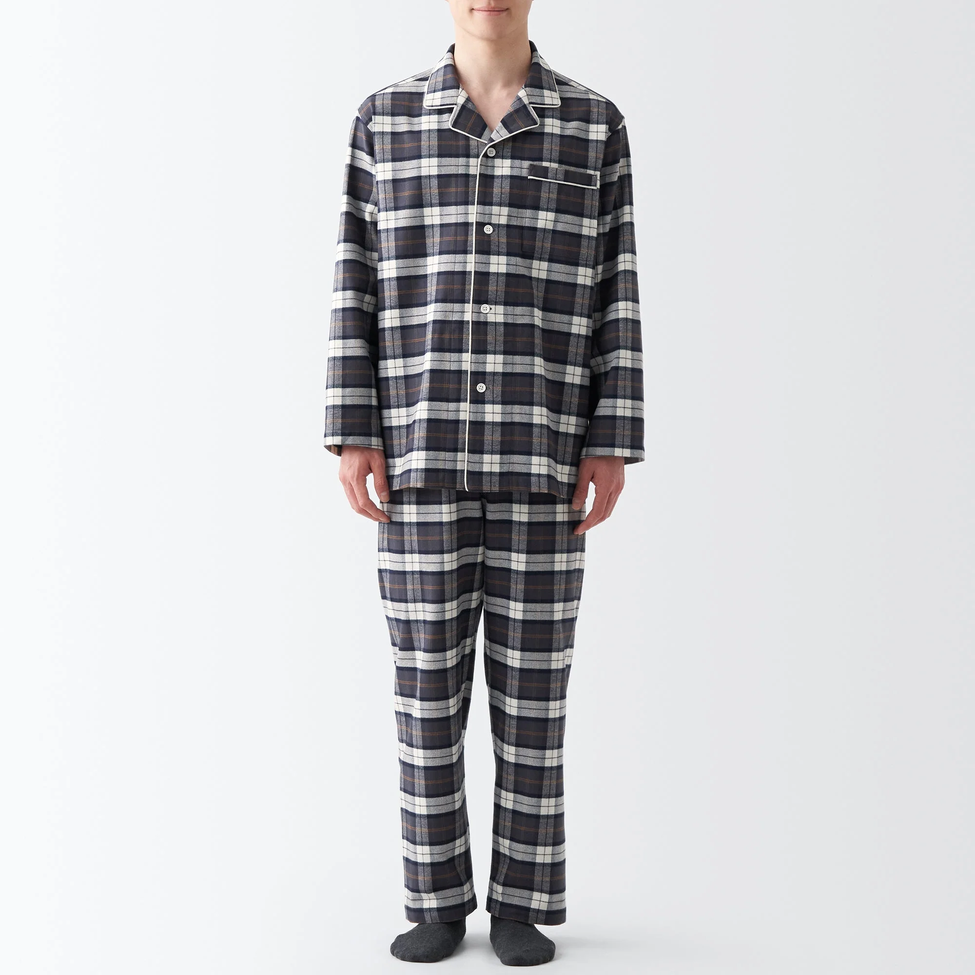 Men's Side Seamless Flannel Pajamas - Image 47