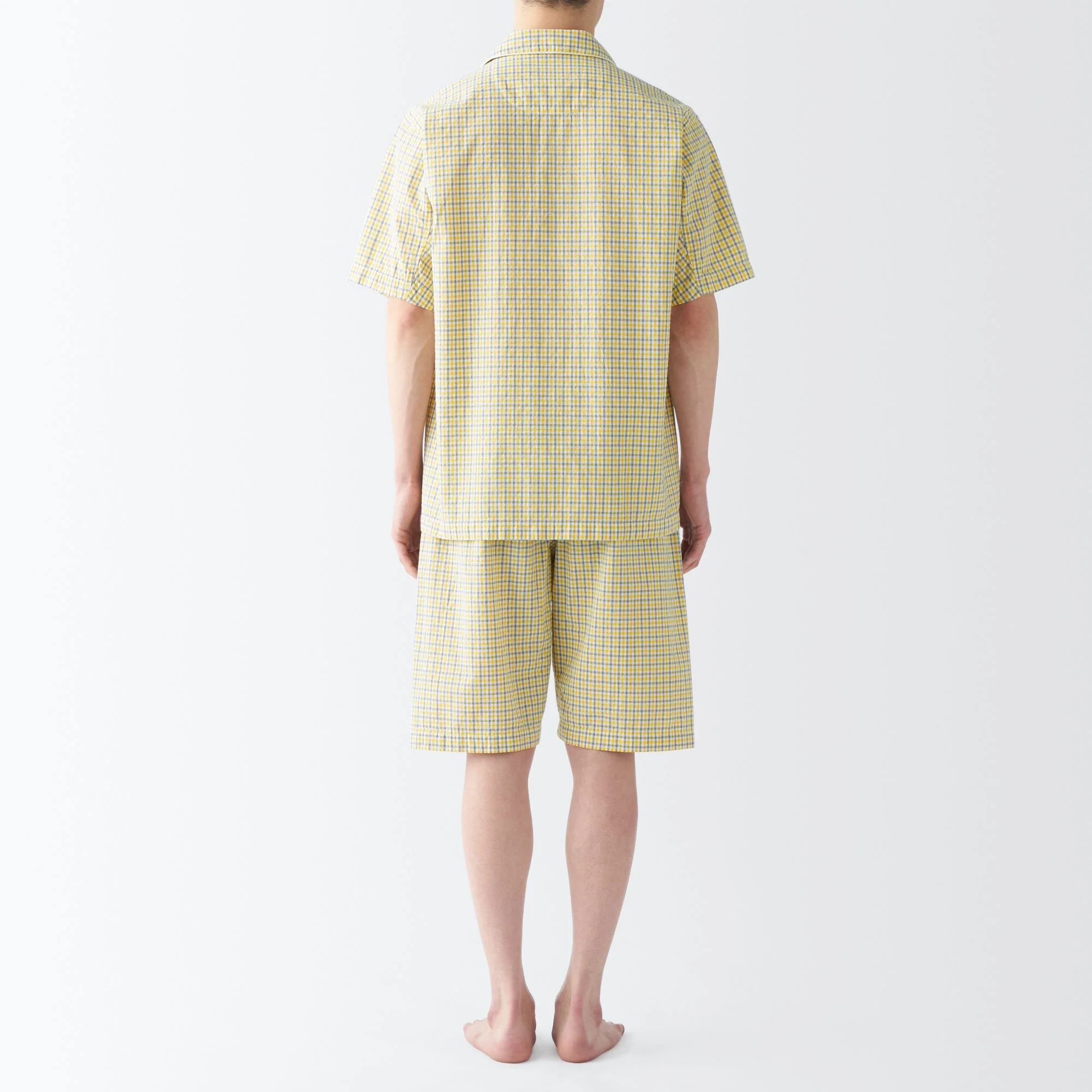 Men's Side Seamless Seersucker Short Sleeve Pajamas - Image 16