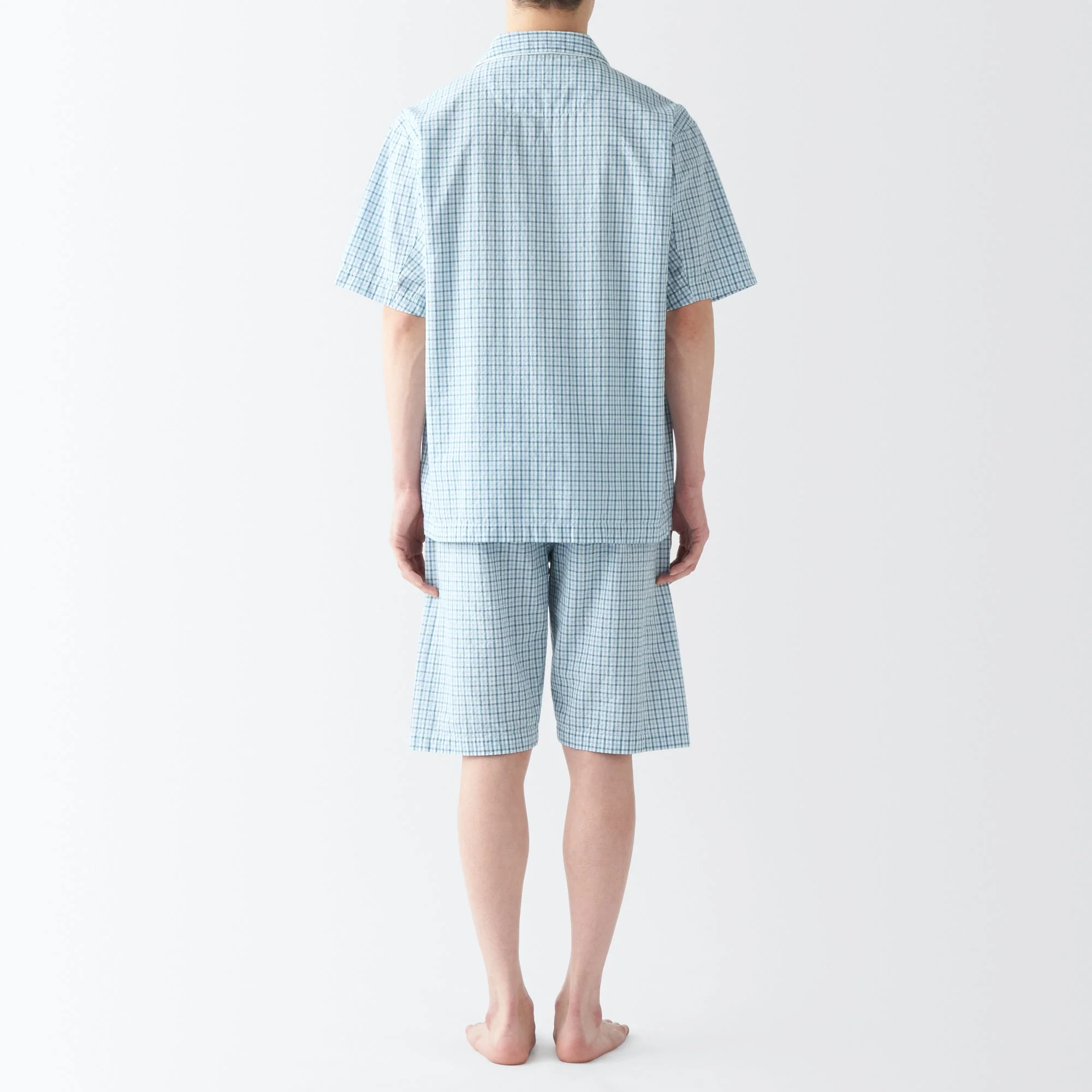 Men's Side Seamless Seersucker Short Sleeve Pajamas - Image 6
