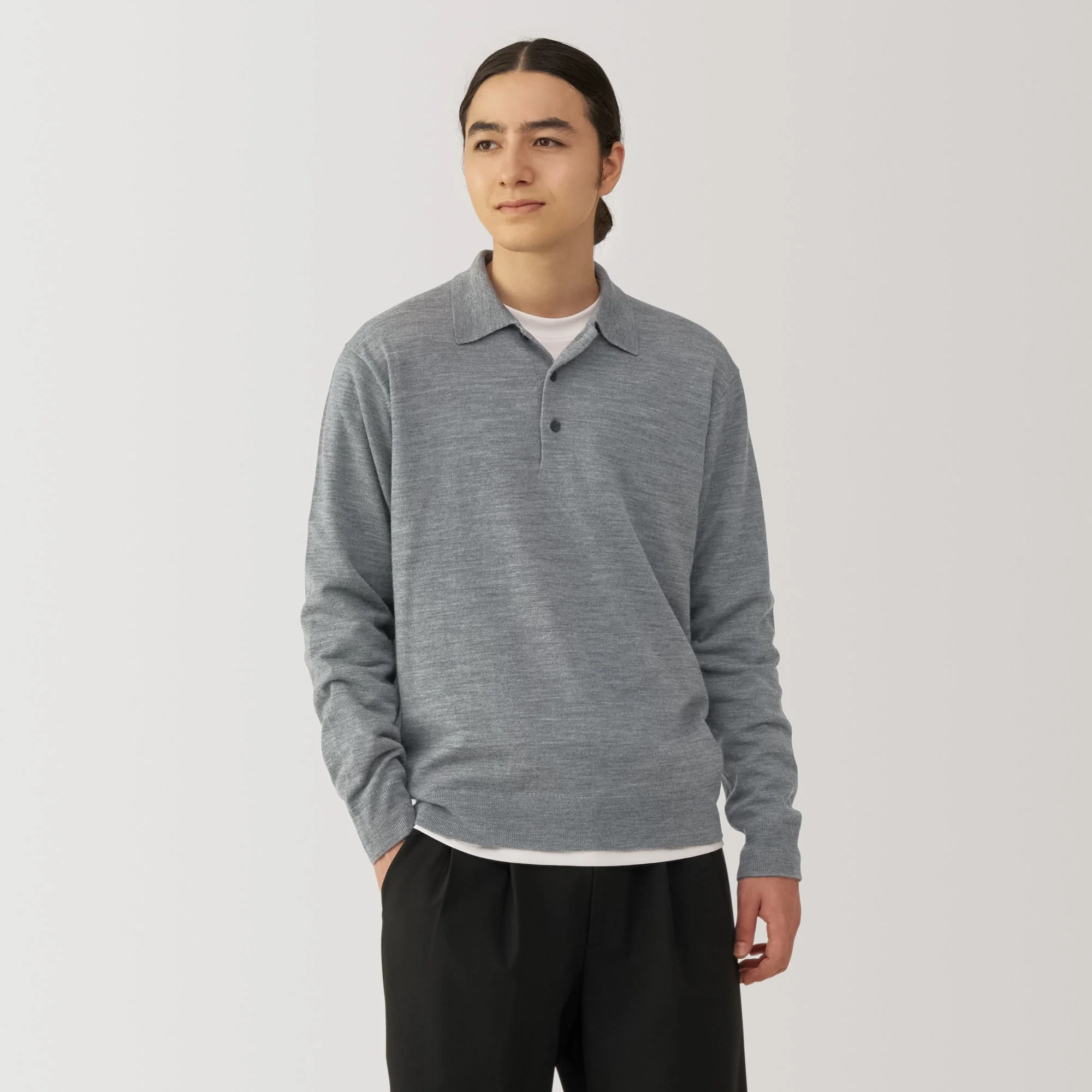 Men's Washable High-Gauge Polo Sweater - Image 3
