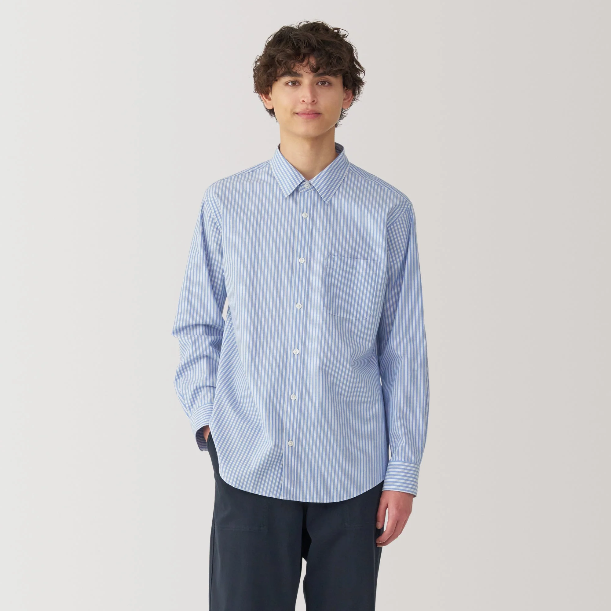 Men's Broadcloth Striped Long Sleeve Shirt - Image 3